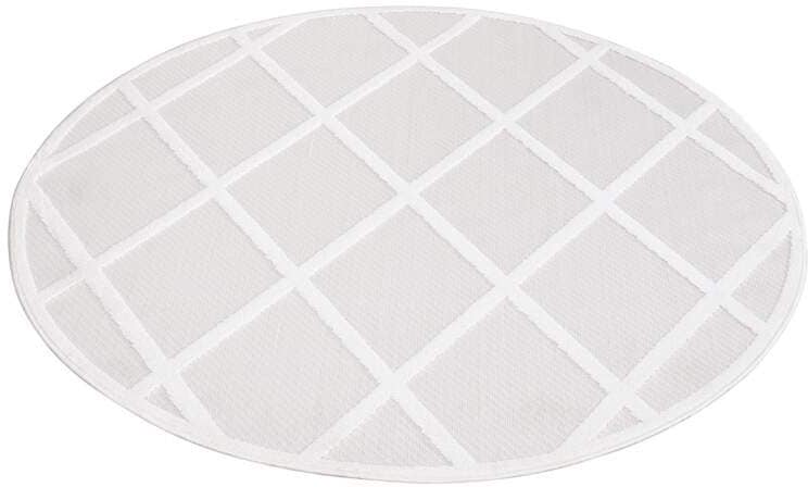 Carpet City Teppich »In-& Outdoorteppich Santorini 457, 3D-Effekt, Raute-Look«, rund, 5 mm Höhe, Wetterfest & UV-beständig für Terrasse, Balkon, Küche, Flur