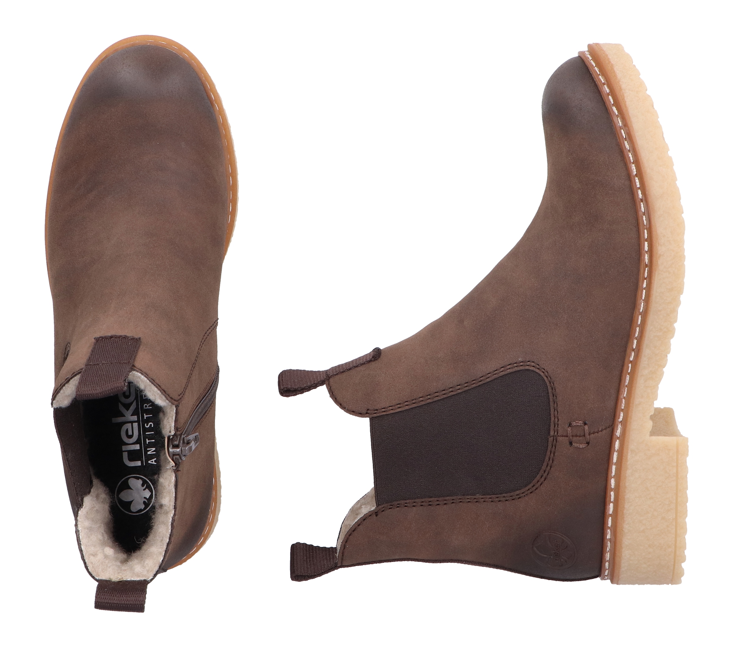 Rieker Winterstiefelette, Chelseaboots, Used-Look, mit Innenreissverschluss und Stretcheinsatz