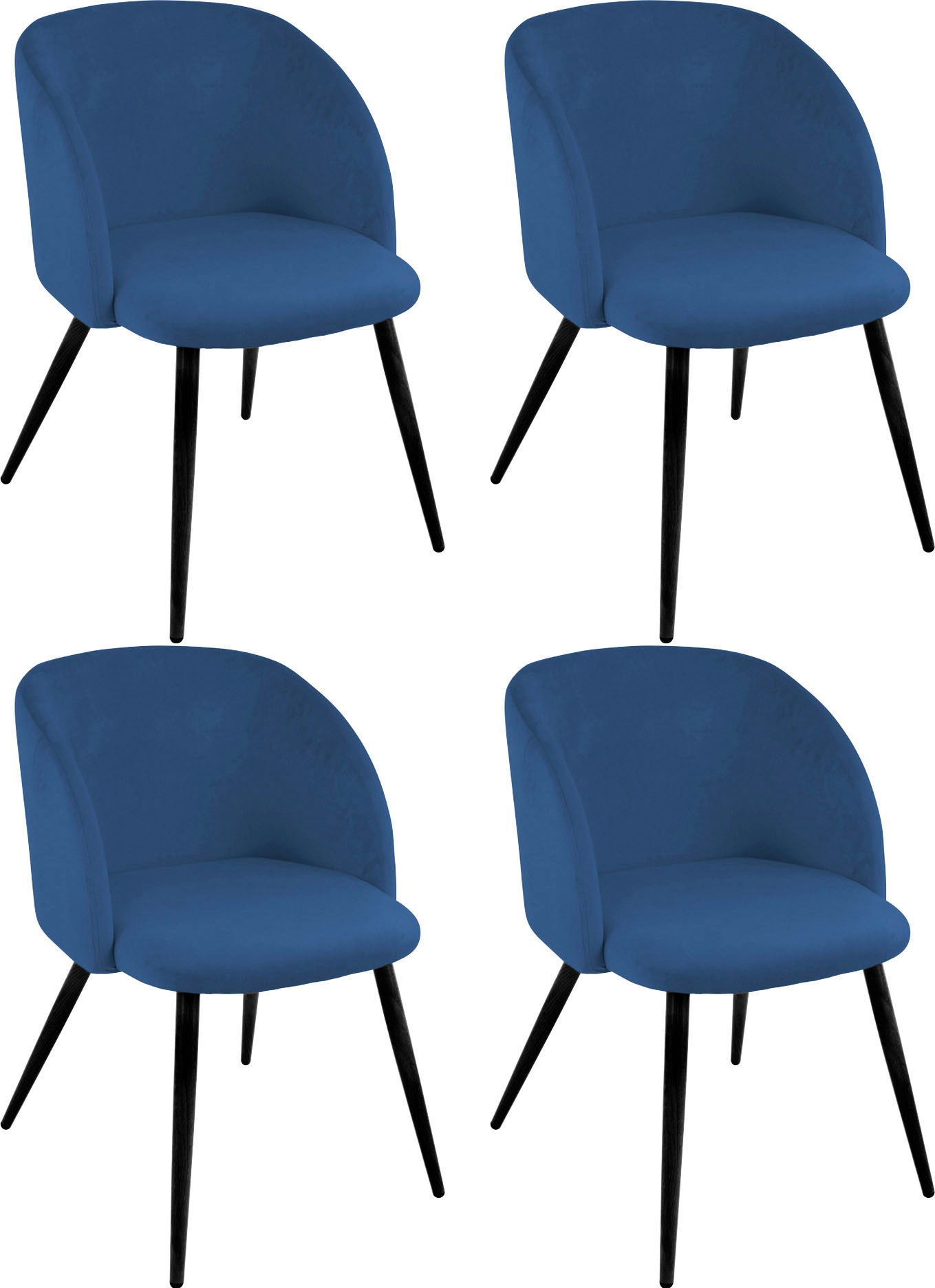 Image of Paroli Armlehnstuhl »Dali«, (Set), 4 St., Velourstoff fein, (2 oder 4 Stück), mit Veloursbezug und in 2 Gestellfarben bei Ackermann Versand Schweiz