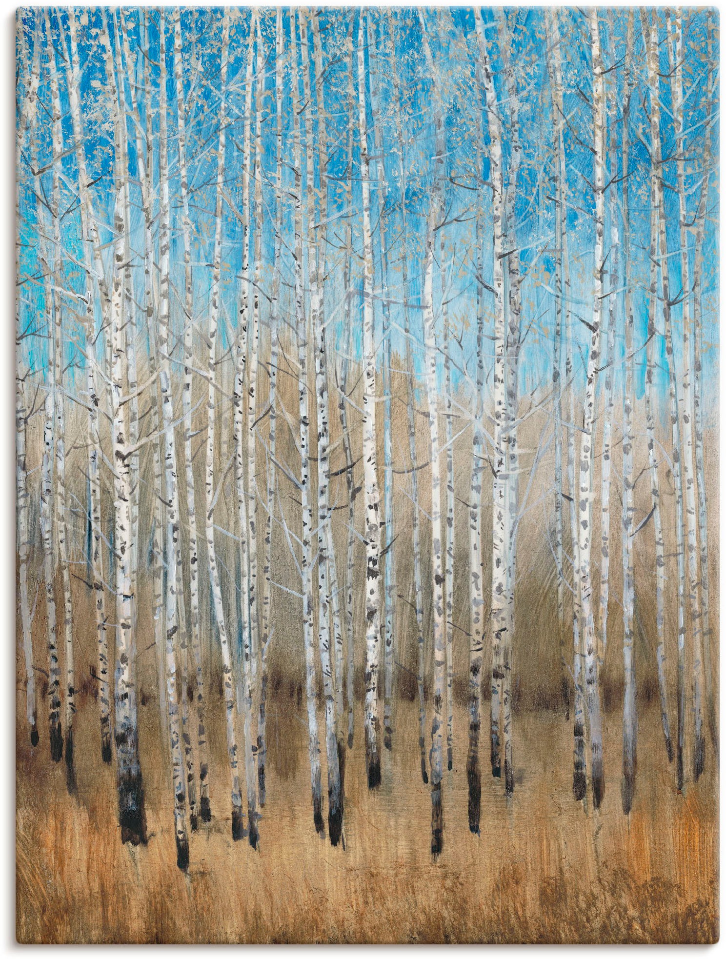 Image of Artland Leinwandbild "Staubige blaue Birken II" Wald 1 Stk. tlg. auf Holzrahmen gespannt