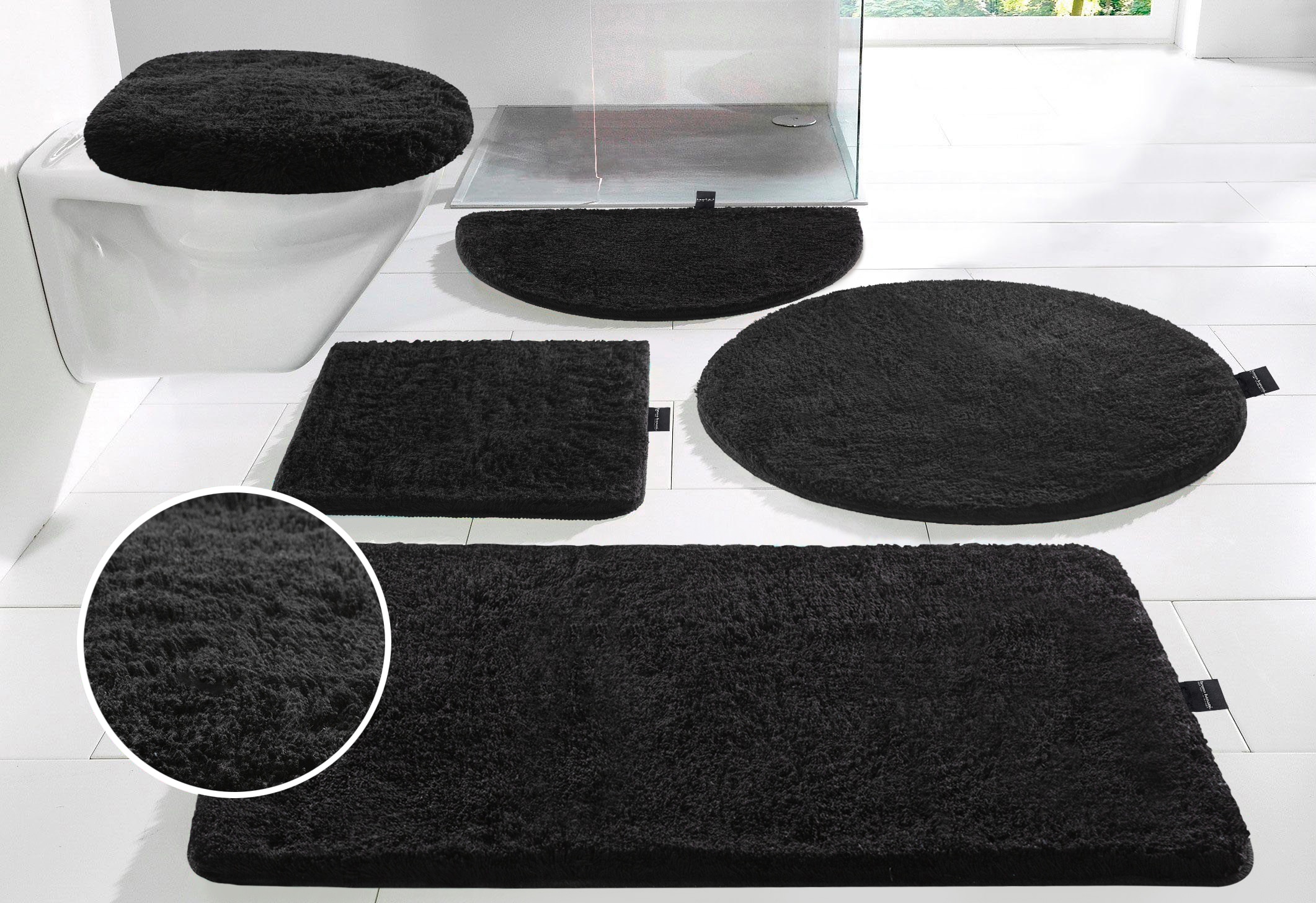 Image of Bruno Banani Badematte "Lana, Badvorleger, Badezimmer Teppich" rutschhemmend beschichtet fussbodenheizungsgeeignet schnell trocknend strapazierfähig Badteppich, Badematten, unifarben, auch als 3 teiliges Set & rund