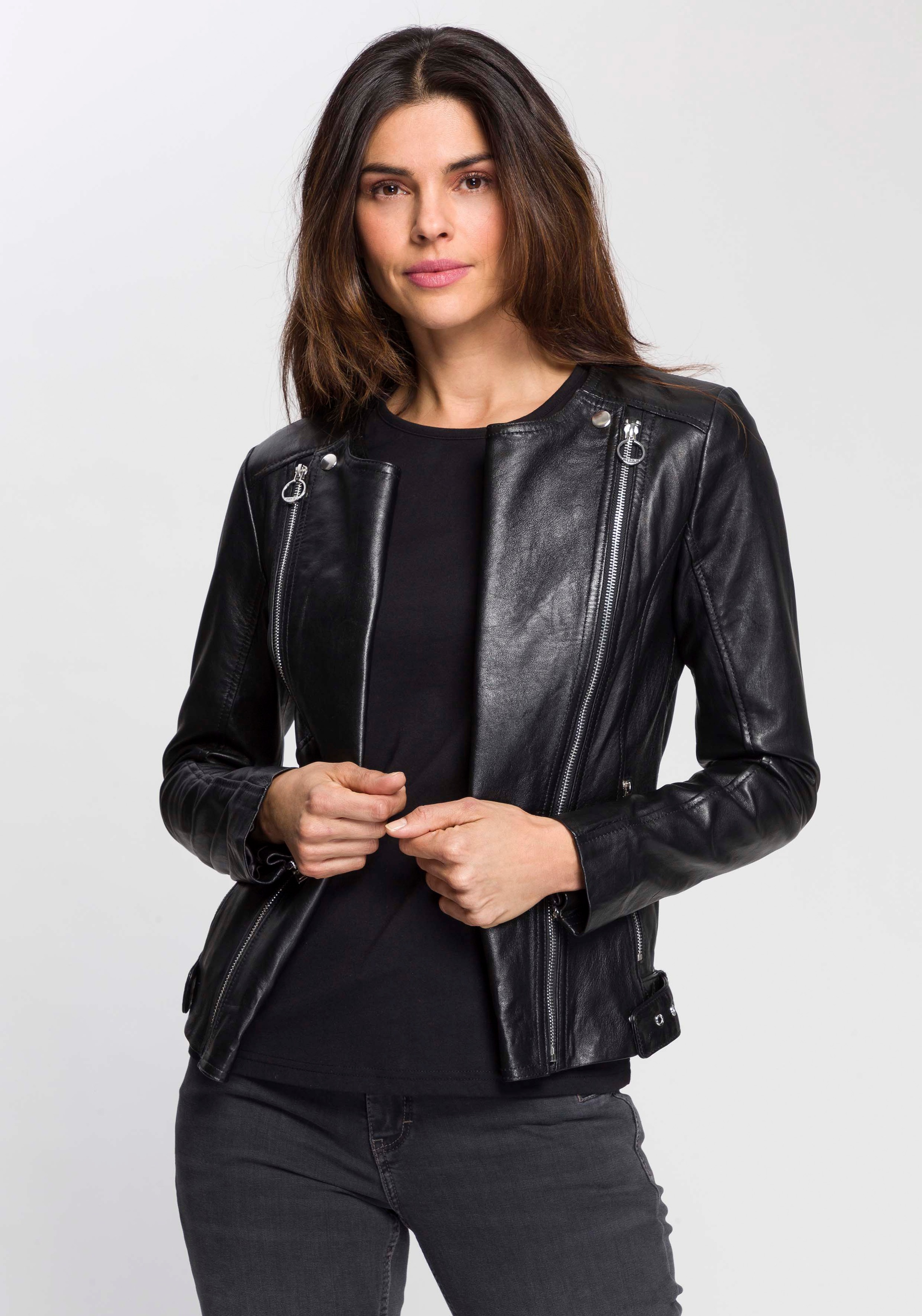 Image of DSCVR Lederblazer »Lina«, Diverse Tragevarianten bei Ackermann Versand Schweiz