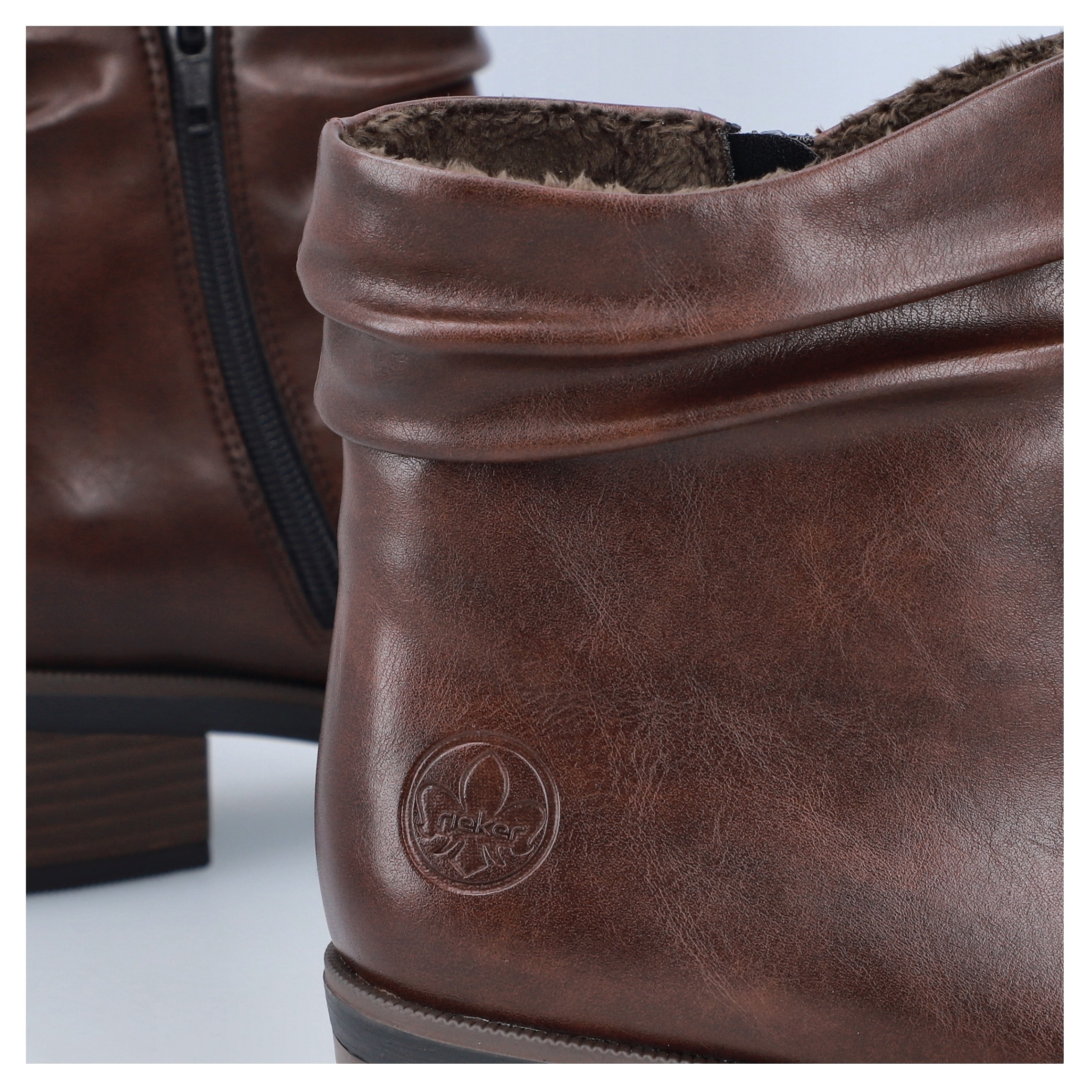 Rieker Stiefelette, Boots, Blockabsatz, slouchy Schaft, mit Innenreissverschluss