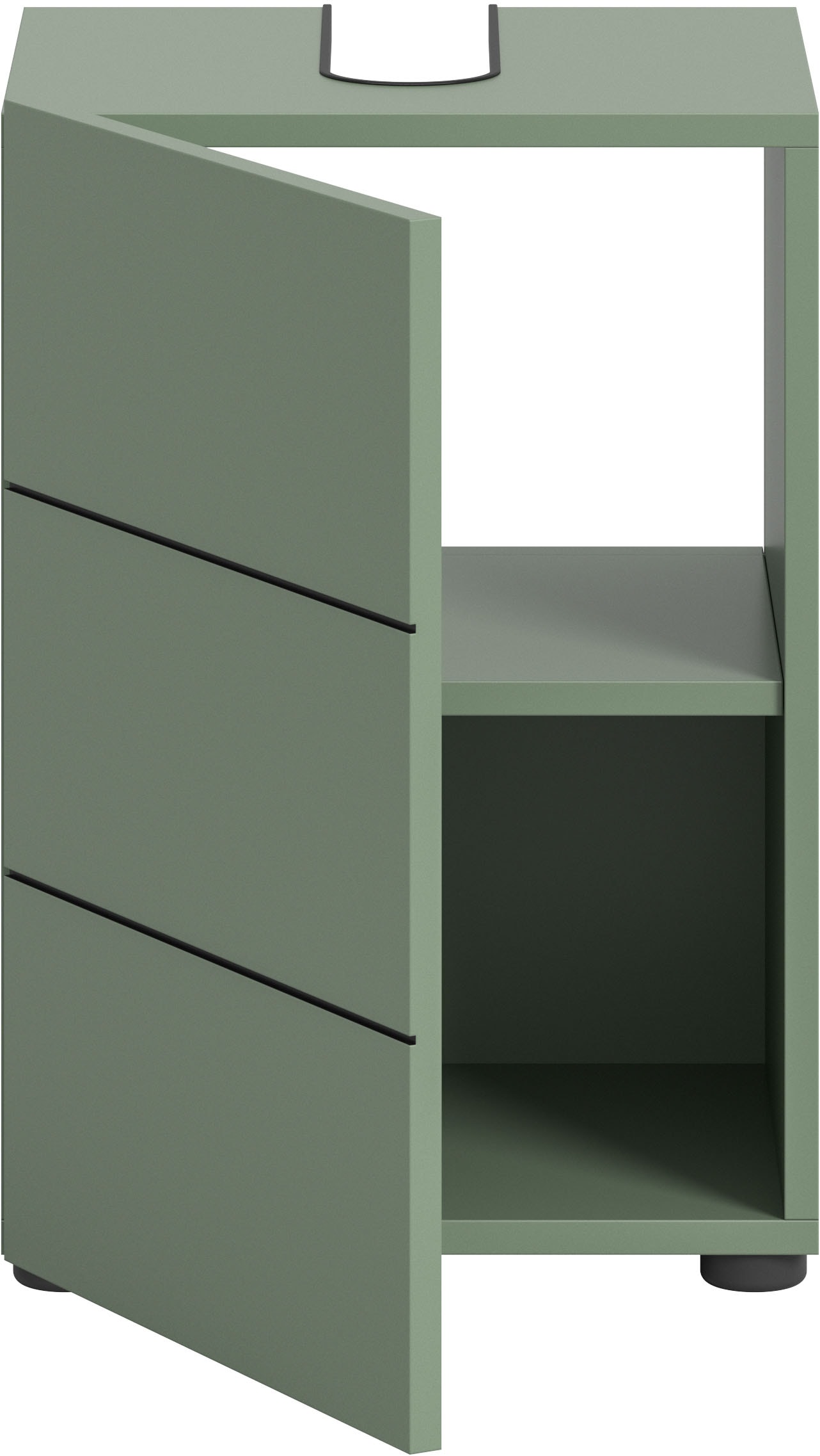 welltime Armoire sous lavabo »BIEL, Breite: 38 cm, 1 Tür, 2 Fächer, Siphonausschnitt« 1 cuis tlg. Waschbeckenunterschrank, Unterschrank, WBU, Badezimmer, Bad