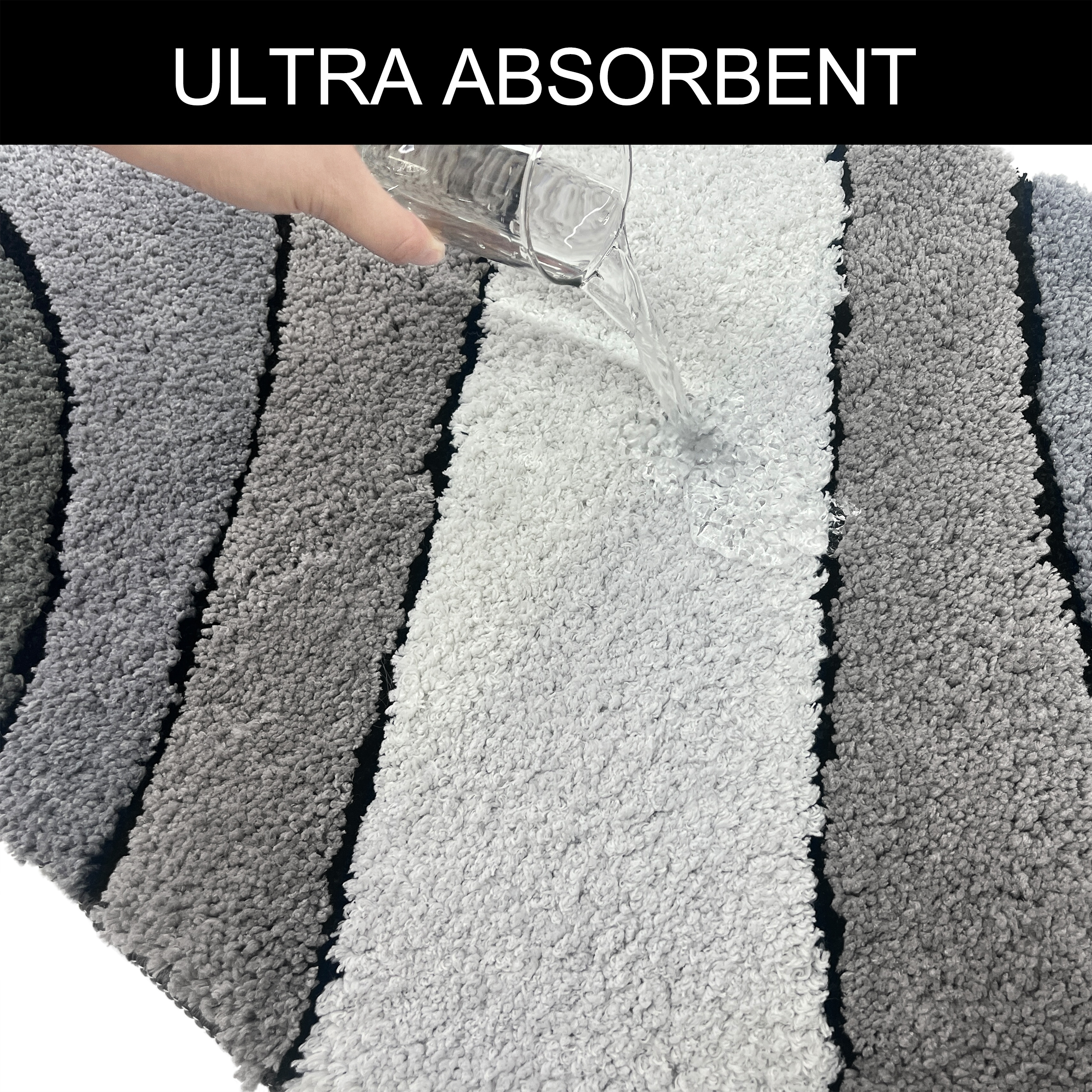 my home Badematte »Josie, Badvorleger, Badezimmer Teppich«, rutschhemmend beschichtet, fussbodenheizungsgeeignet-schnell trocknend-strapazierfähig, Badteppich, Badematten, rechteckig, rund & als 3-tlg. Set erhältlich