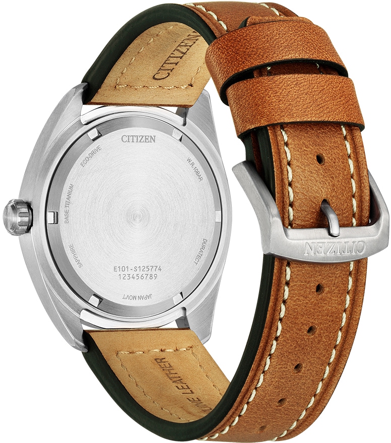 Citizen Solaruhr, Armbanduhr, Herrenuhr, Titan, Datum, Lederarmband