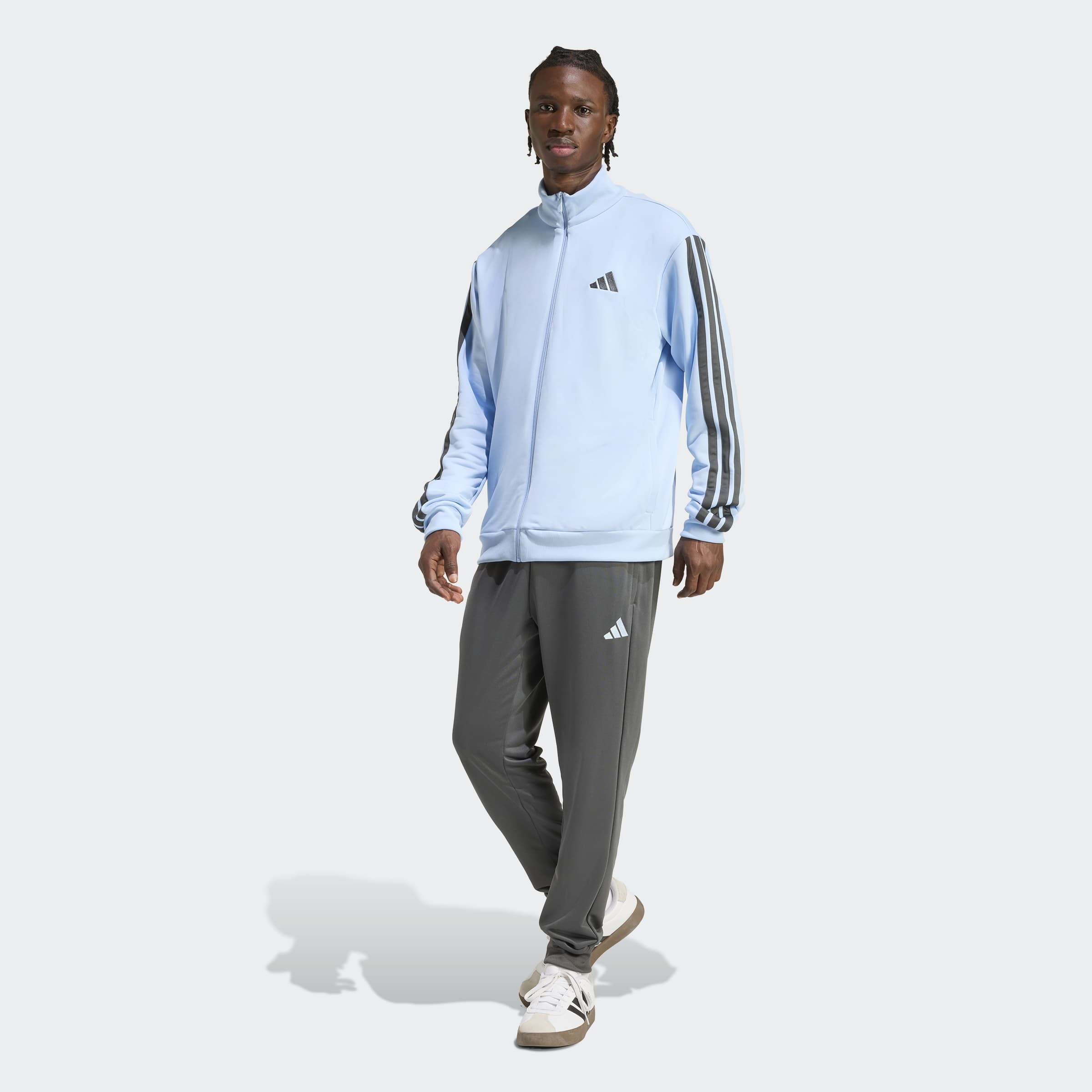 Image of adidas Sportswear Trainingsanzug "3-STREIFEN FRENCH TERRY" 2 tlg. zweiteiliges Set, aus French-Terry-Material, mit Rippdetails