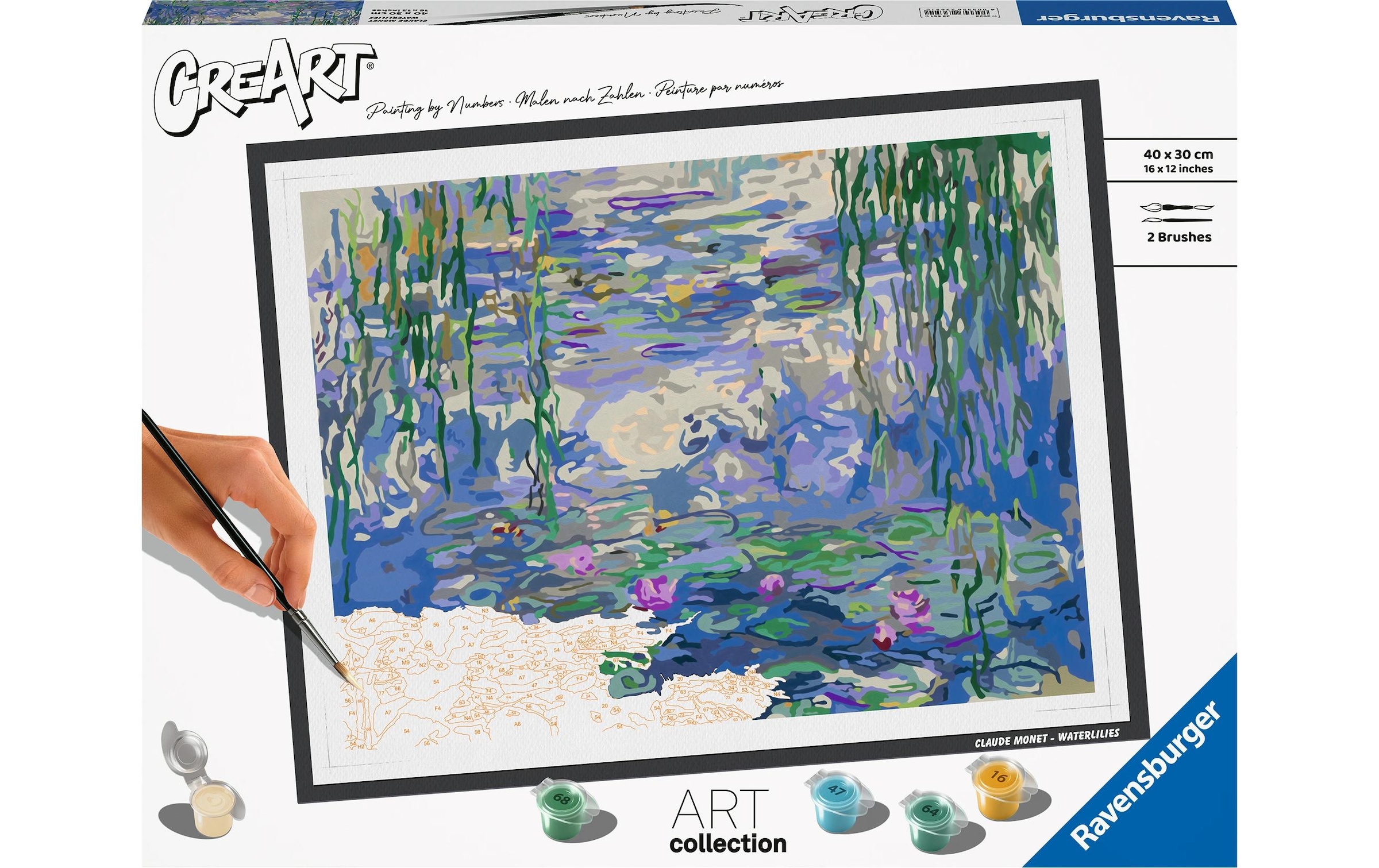 Ravensburger Peinture par numéros »CreArt, ART Collection, Waterlilies (Monet)« fabriqué en Europe