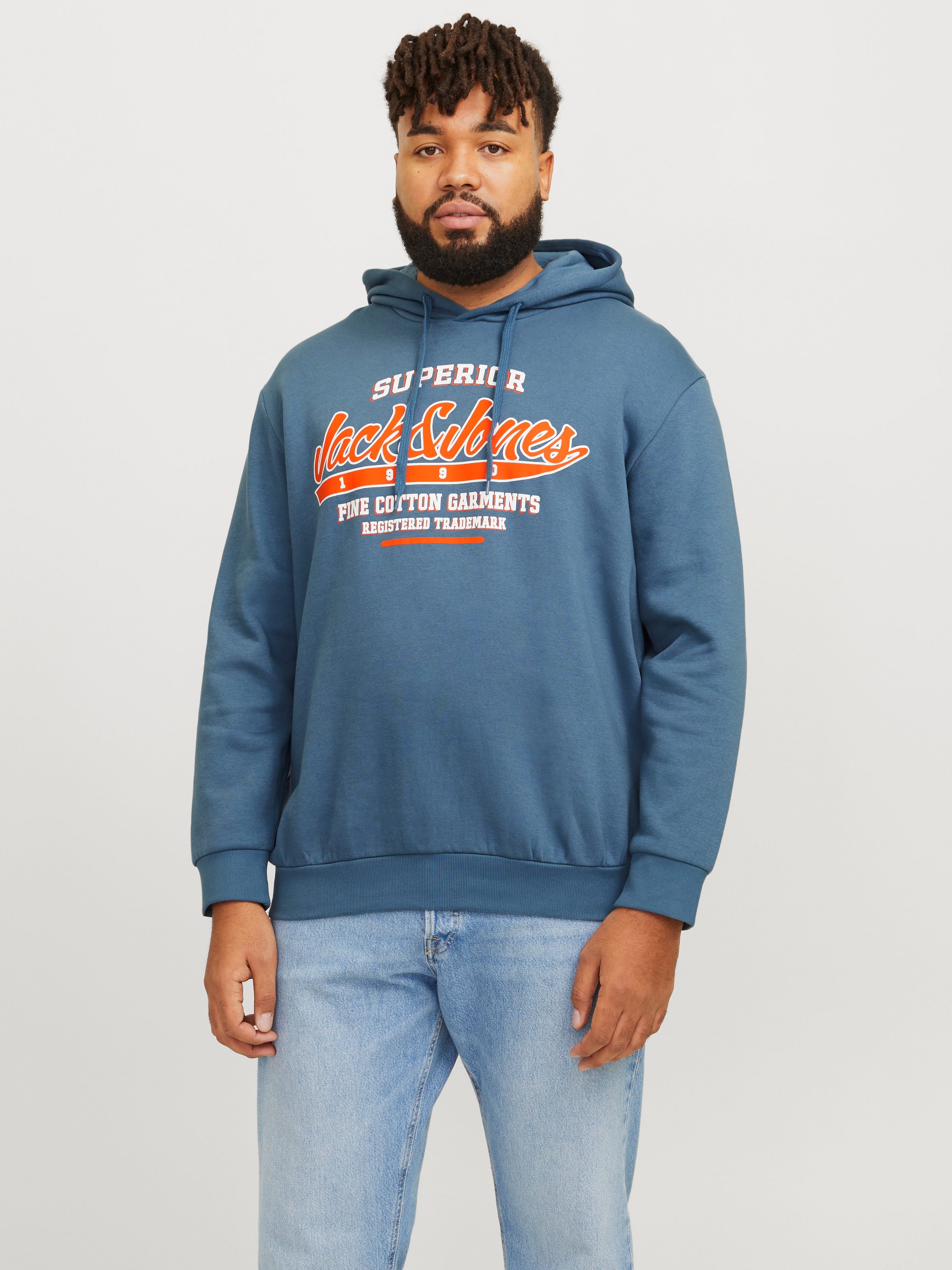 Jack & Jones PlusSize Hoodie »JJELOGO SWEAT HOOD 2 COL 24/25 NOOS PLS«, mit Logo Frontprint