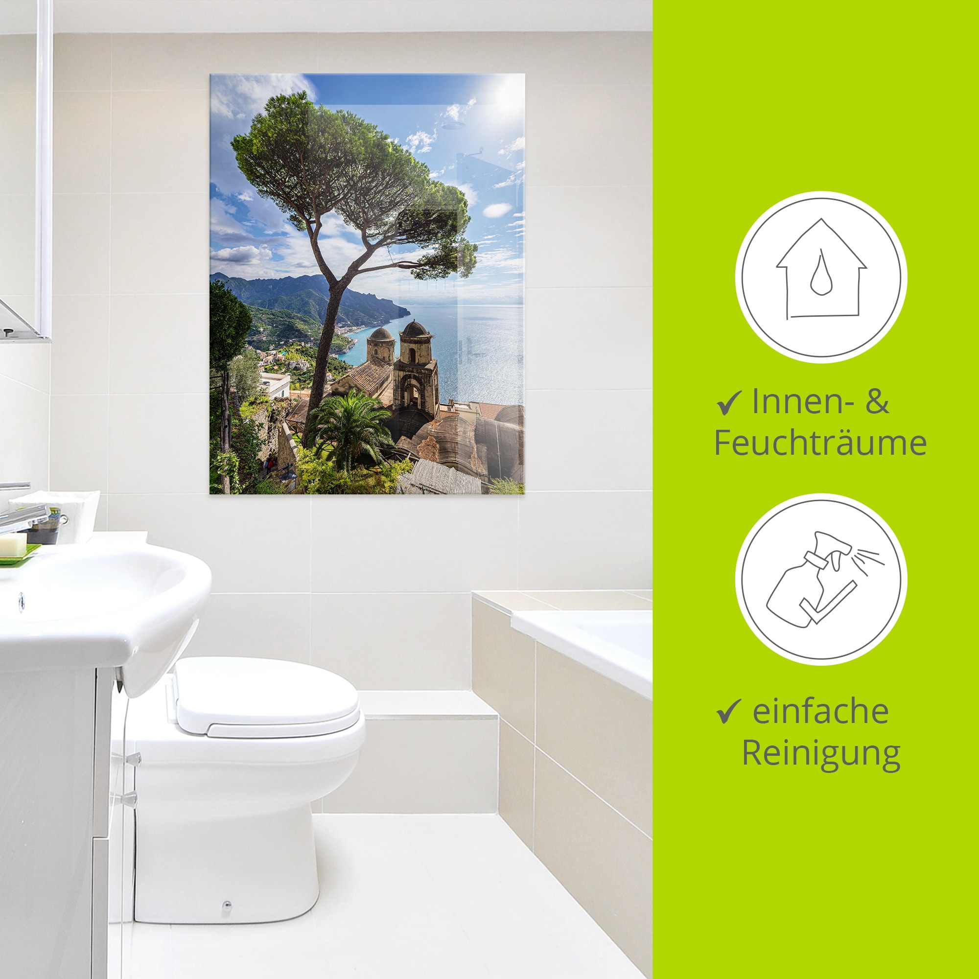 Artland Glasbild »Ravello an der Amalfiküste in Italien« Küstenbilder 1 Stk. tlg. in verschiedenen Grössen