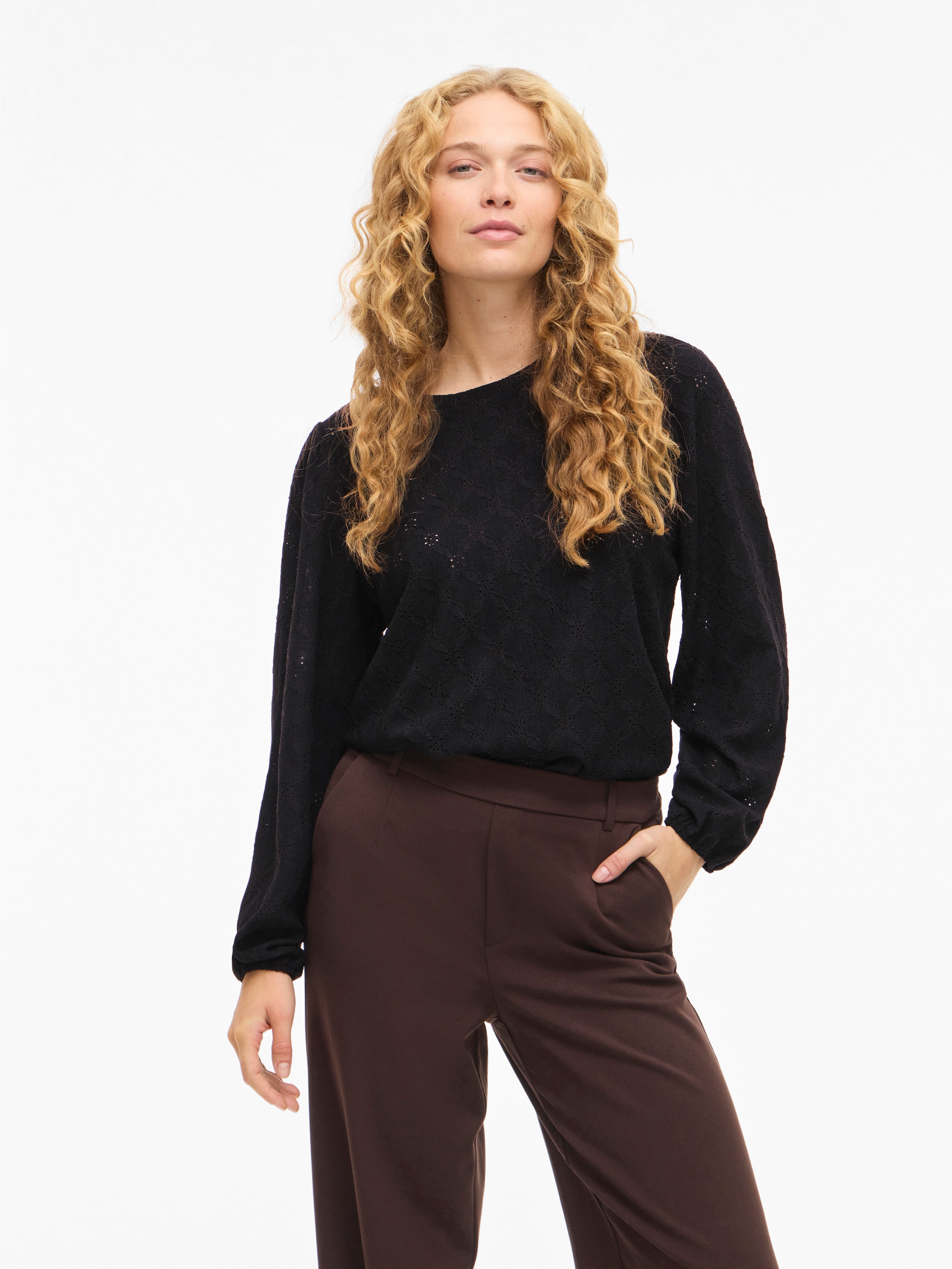 Image of Vila Langarmshirt "VIASTA O-NECK L/S TOP - NOOS"