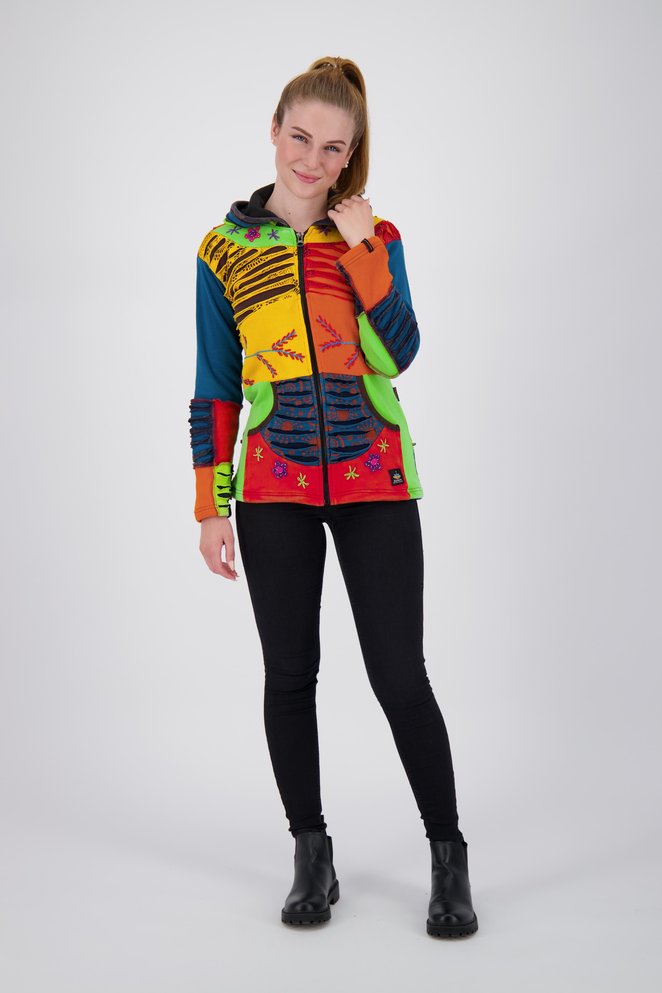 DEPROC Active Fleecejacke »Patchwork Multicolor NUNAVUT II NEW FLOWER POWER«