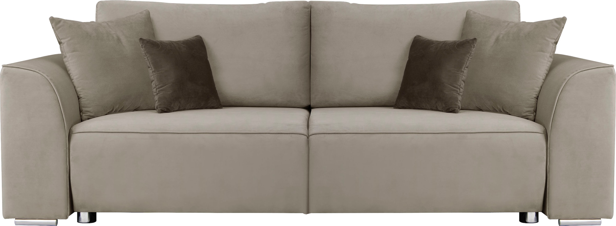 INOSIGN 3-Sitzer Beatrice Schlafsofa, wahlweise auch mit Bettfunktion und Bettkasten, incl. 2 Zierkissen