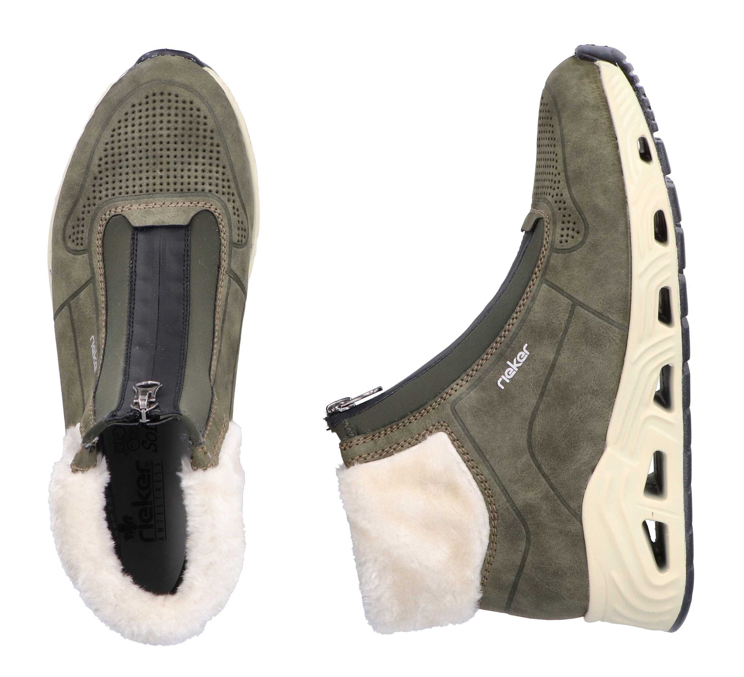 Rieker Sneaker, Freizeitschuh, Schlupfboots mit Vorder-Reissverschluss