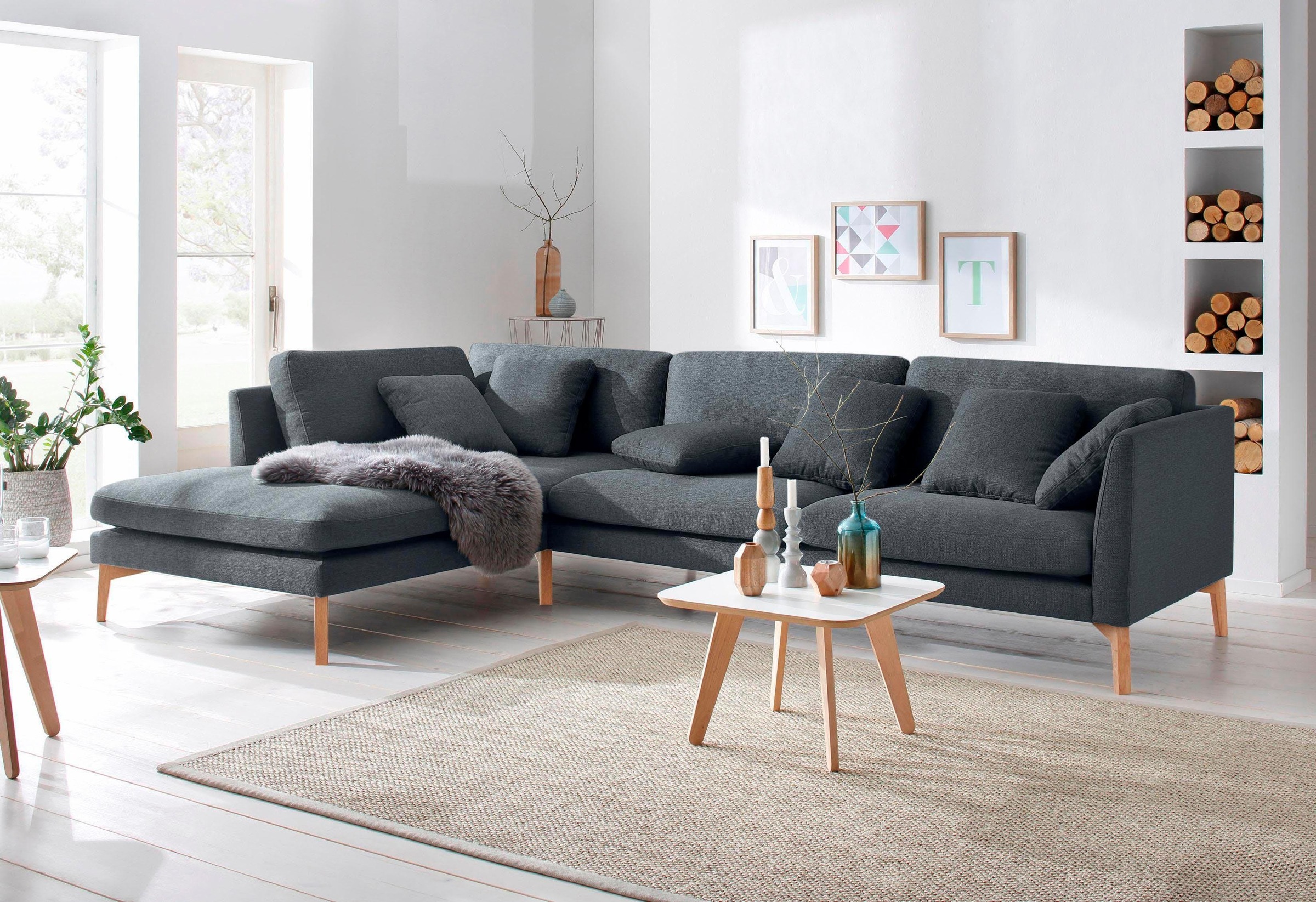 Image of andas Ecksofa »Modena«, mit Holzfüssen bei Ackermann Versand Schweiz