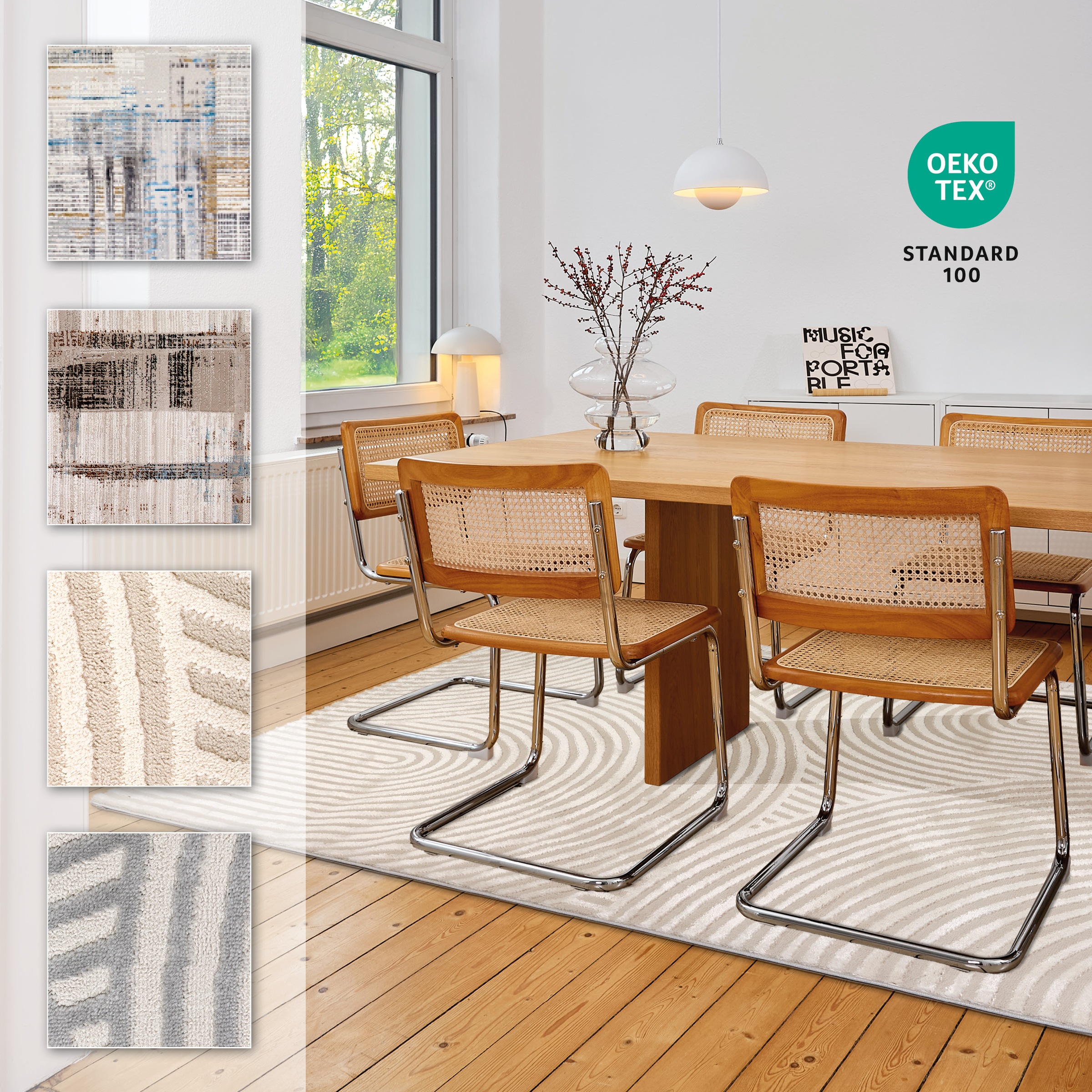 ASTRA Teppich »Jules 253«, rechteckig, 8 mm Höhe, Hoch Tief Struktur, Kurzflor, Wohnzimmer, Schlafzimmer