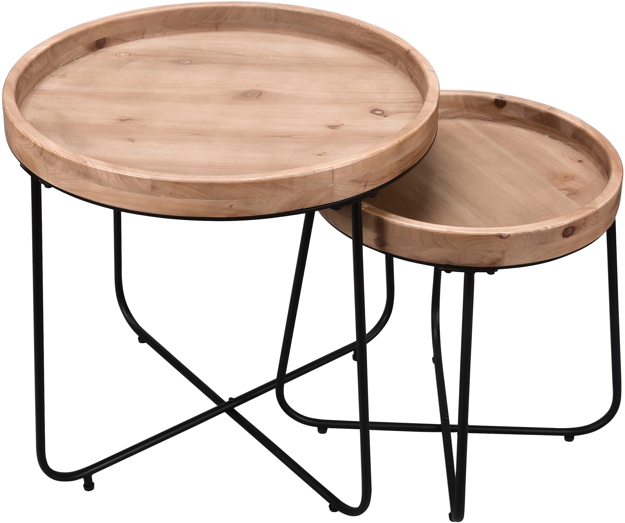 MIRRORS AND MORE Table d'appoint »Jette« 1 cuis tlg. plateau en bois massif de haute qualité