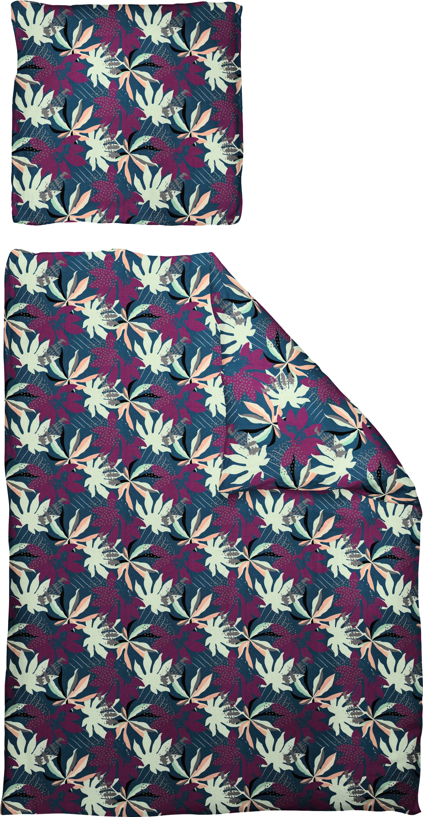 Image of Adam Bettwäsche "Jungle" 2 Stk. aus 100 % Bio-Baumwolle, 2 teilig - Bettwäsche Set