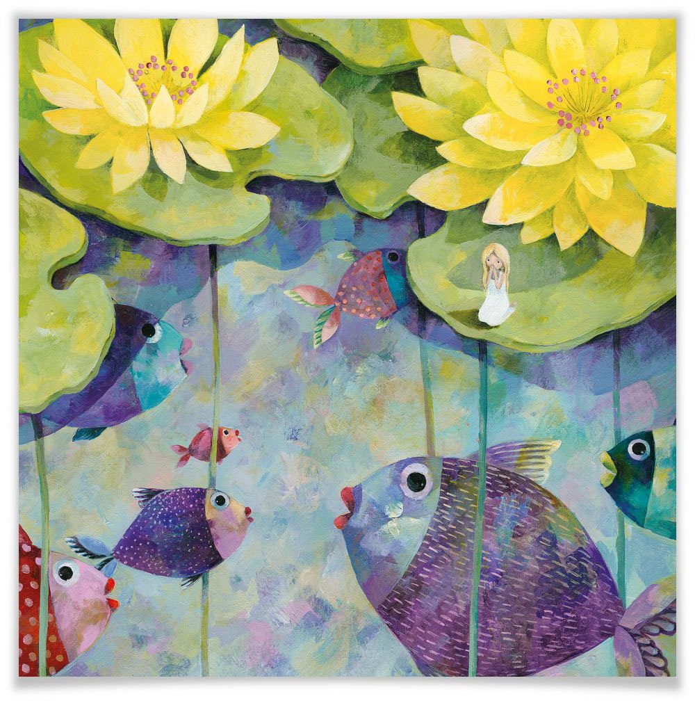 Image of Wall-Art Poster »Märchen Wandbilder Lotus Rosen«, Pflanzen, (1 St.), Poster, Wandbild, Bild, Wandposter bei Ackermann Versand Schweiz