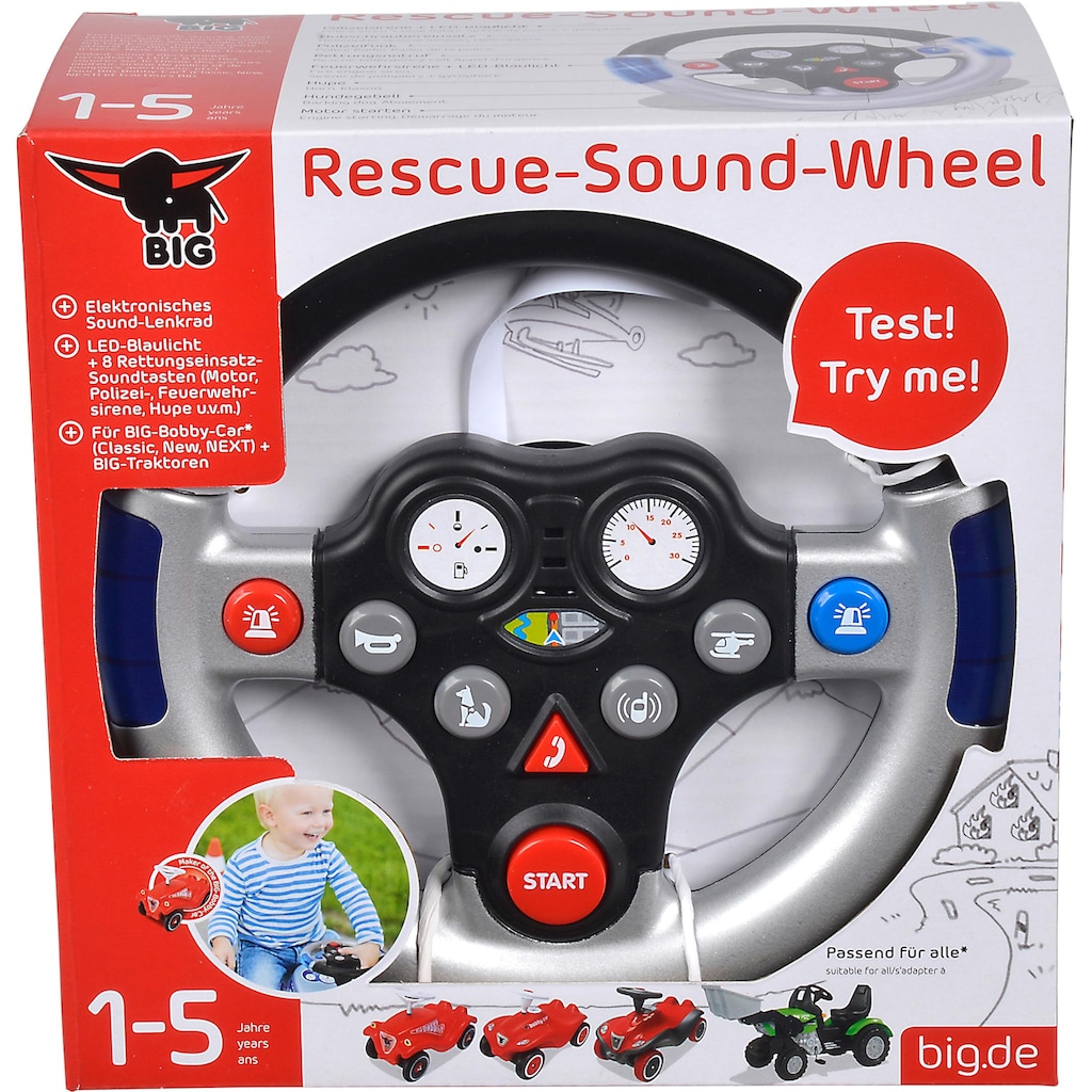BIG Spielfahrzeug-Lenkrad »BIG Rescue Sound Wheel«, mit Licht- und Soundfunktion