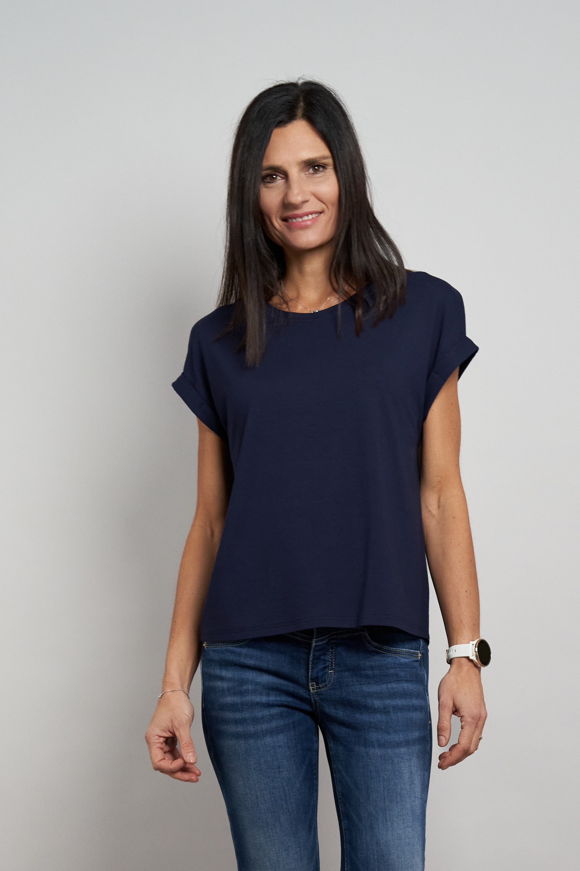 Image of Seidel Moden Kurzarmshirt "Otto exclusiv" Rundhals mit Ärmelaufschlag -MADE IN GERMANY