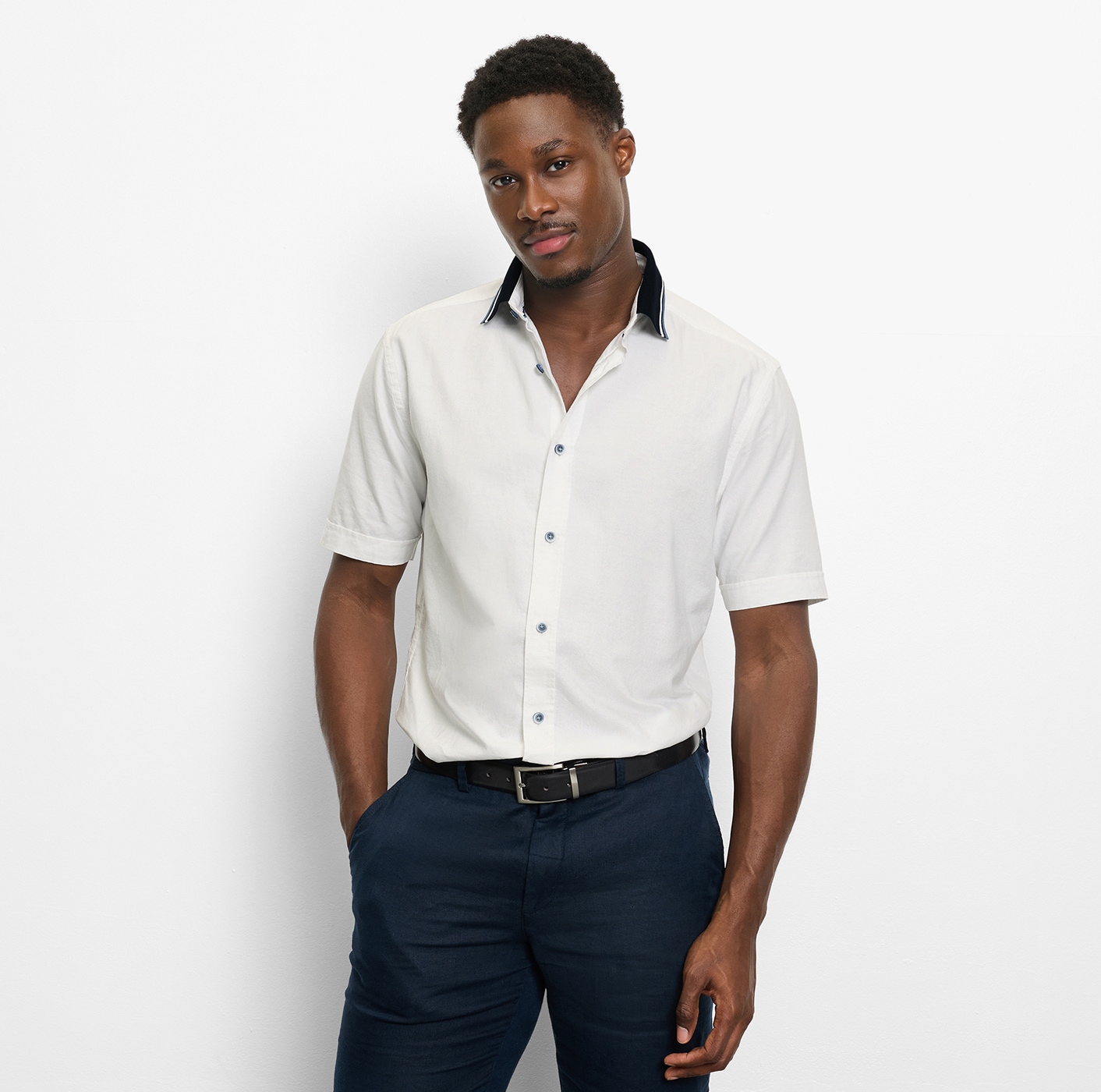 OLYMP Chemise à manches courtes Chemise de loisirs, col polo, coupe régulière