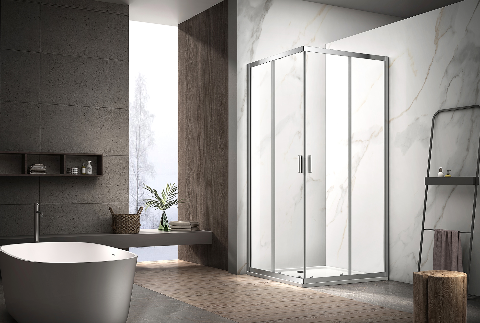 welltime Eckdusche »New Summer« verbessertes Rollensystem, hochwertiger Aluminiumrahmen, 6mm ESG