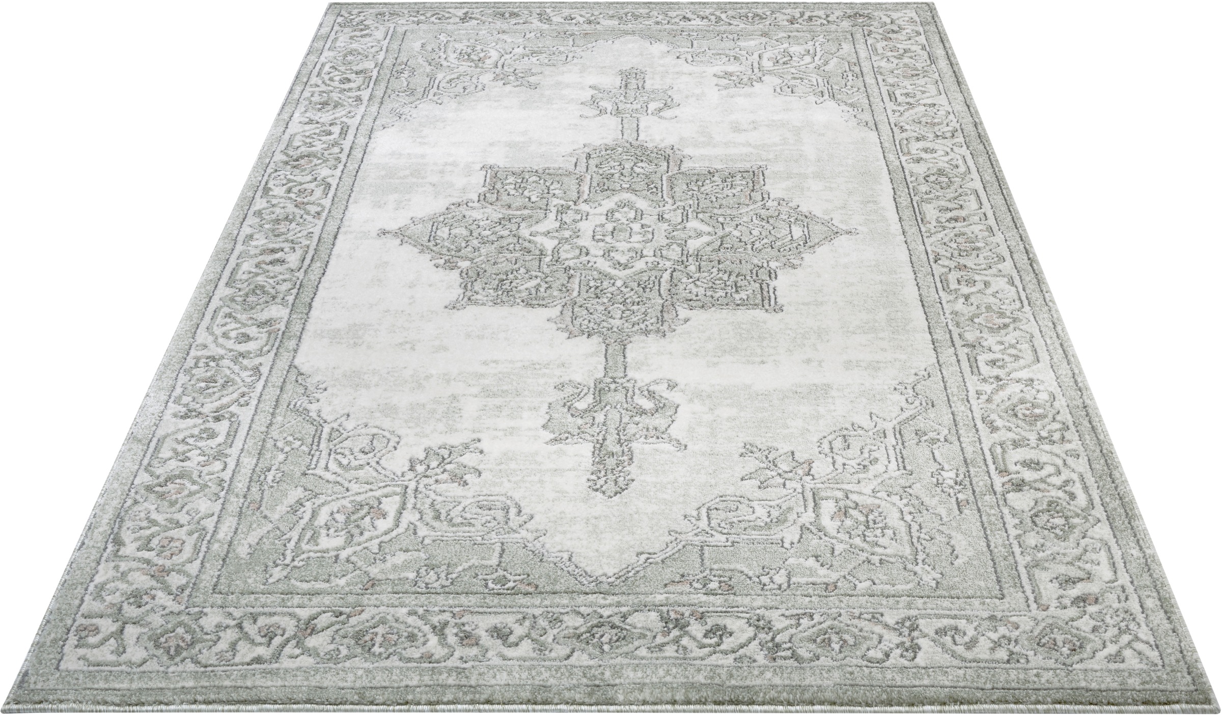 Image of NOURISTAN Teppich »Aubusson Mirage«, rechteckig, 11 mm Höhe, Kurzflor, Vintage Design, besonders weiche durch Microfaser, Wohnzimmer, Schlafzimmer, Robust, Pflegeleicht bei Ackermann Versand Schweiz