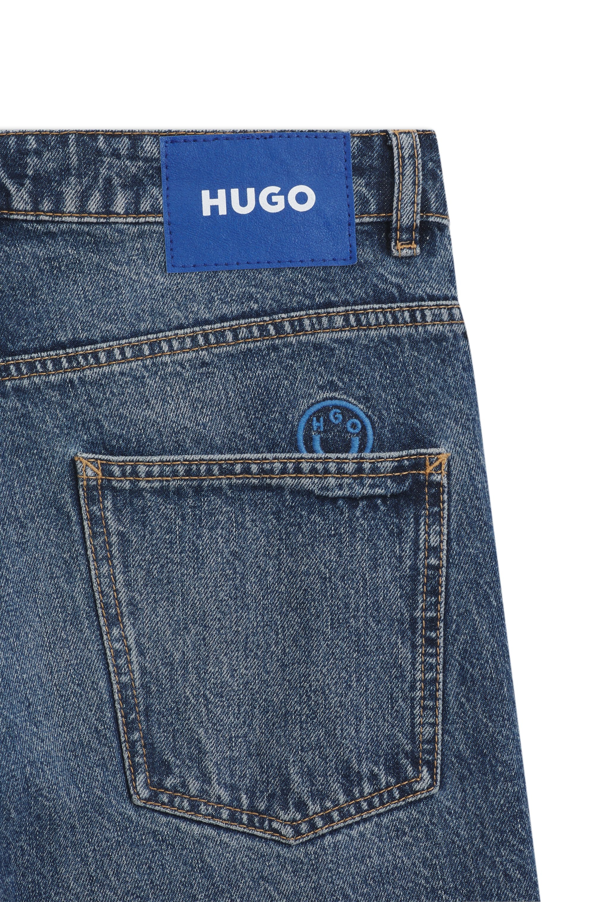 HUGO Jeans à 5 poches »Leni« coupe ample avec taille basse