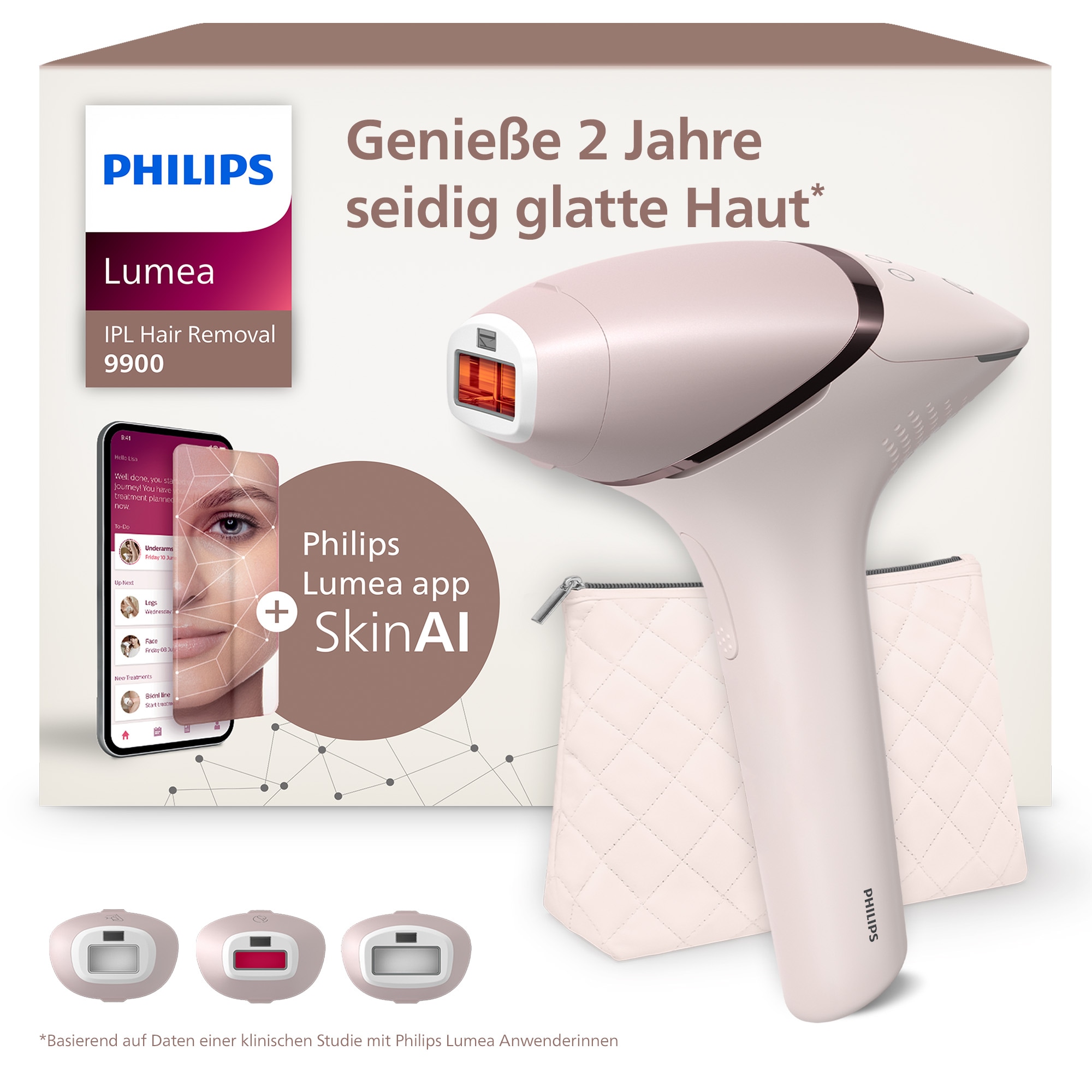 Image of Philips IPL-Haarentferner "Philip Lumea S9900 BRI953/02" 450.000 Lichtimpulse kabellos, 2 SkinAI Funktionen