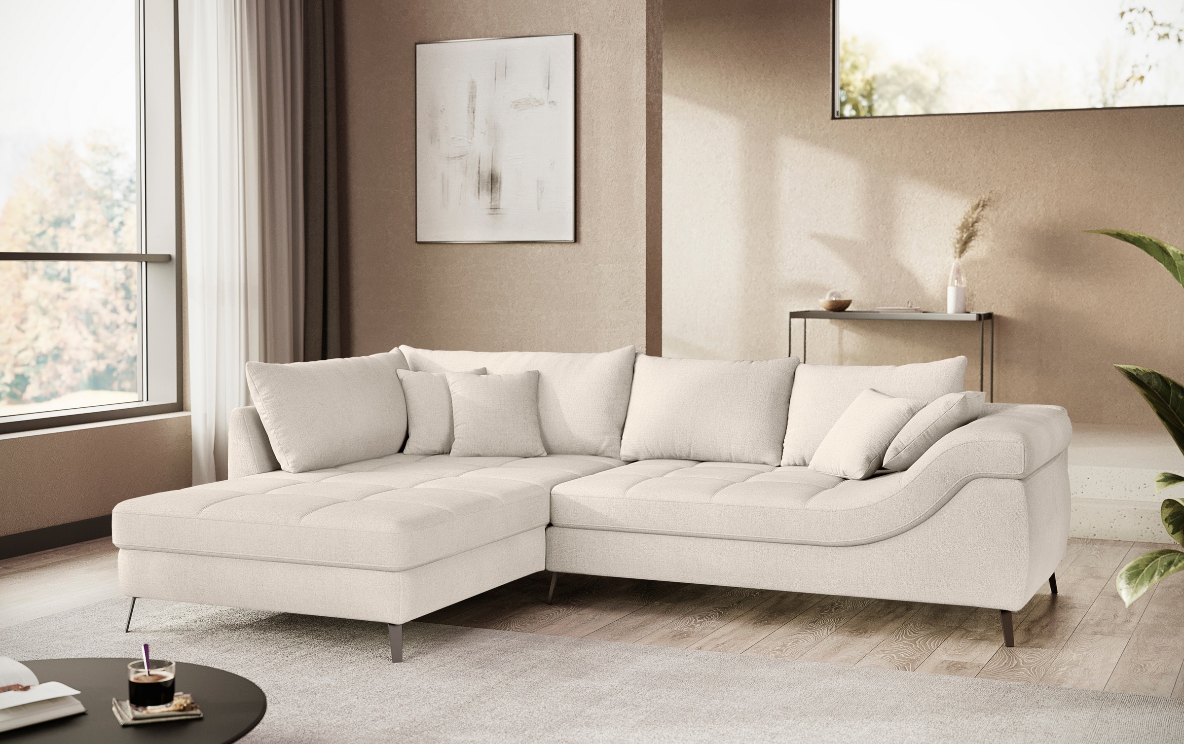 Mr. Couch Ecksofa »Portofino, L-Form«, Mit Kaltschaumpolsterung, bis 140 kg belastbar