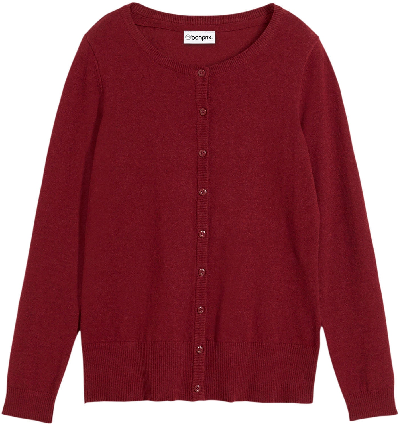 bonprix Veste en tricot gerade Passform, unifarben, aus Baumwollmischung, mit Knopfleiste