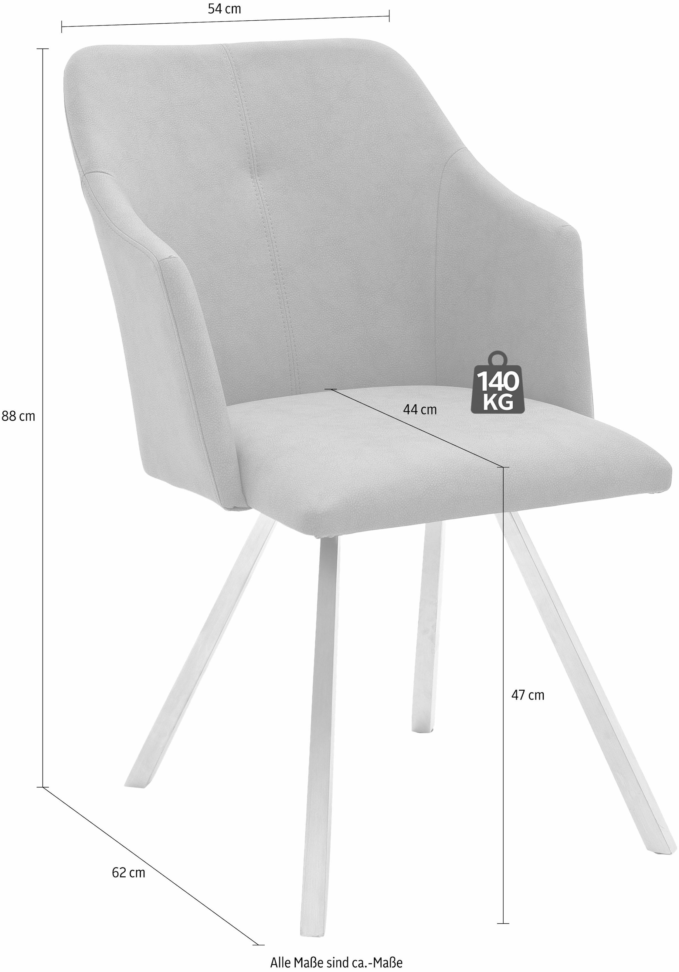 MCA furniture Esszimmerstuhl »Madita 4 Fuss Stuhl B-eckig«, (Set), 2 St.,  Kunstleder, Stuhl belastbar bis max. 140 kg günstig kaufen