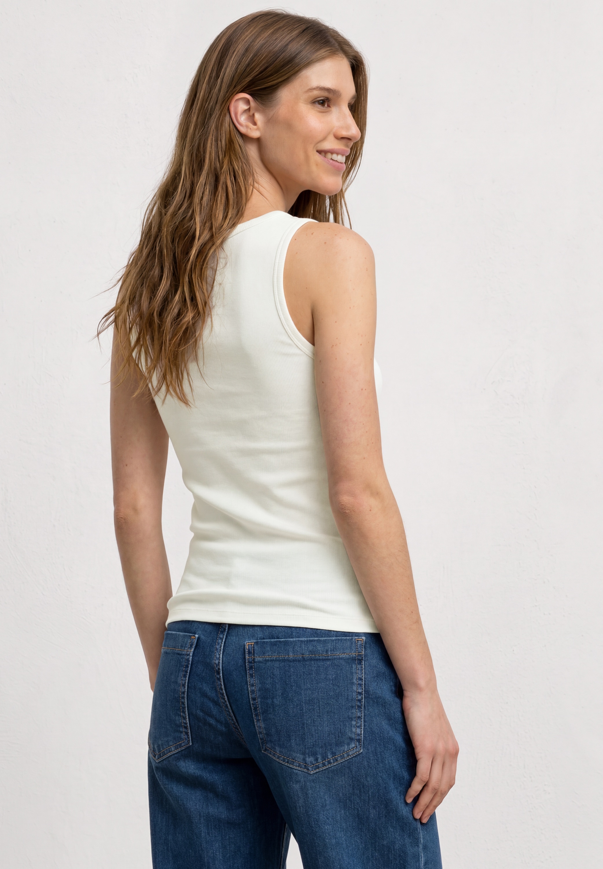 STREET ONE Débardeur à côtes Sommertop mit V-Neck