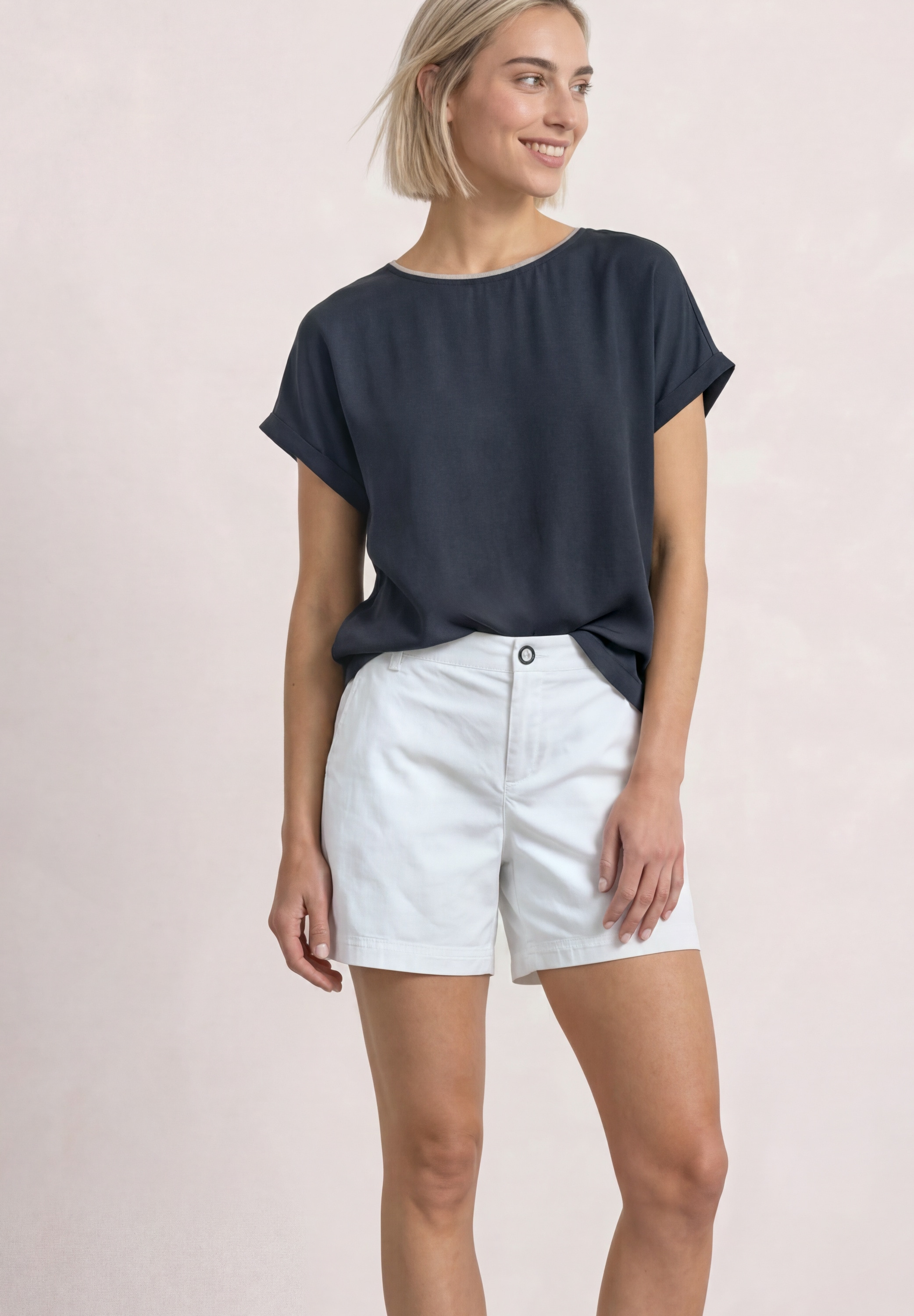 Image of STREET ONE Shirttop 2-in-1 Sommershirt aus Chiffon mit Boat Neck