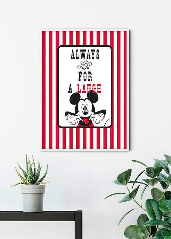 Poster »Mickey Wohnzimmer Mouse auf Kinderzimmer, (1 versandkostenfrei Schlafzimmer, ♕ Disney, St.), Komar Laugh«,