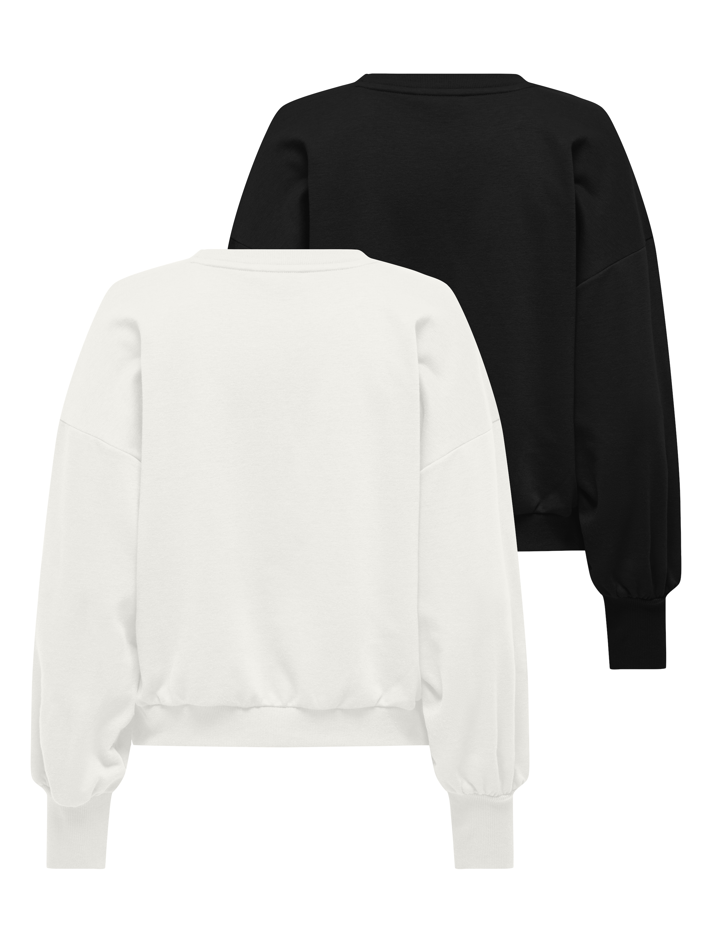 ONLY Sweat-shirt »ONLBROOKE L/S O-NECK SOLID 2 PACK SWT«, 2 Baumwollmischung, regular fit
