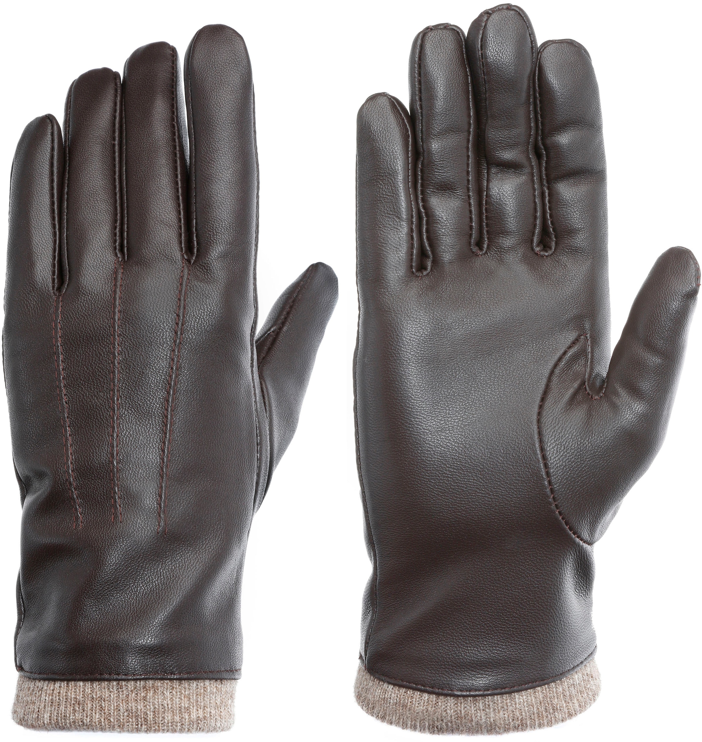 PEARLWOOD Lederhandschuhe »Daisy« Touchscreenfähig - mit 10 Fingern bedienbar, Ziernähte