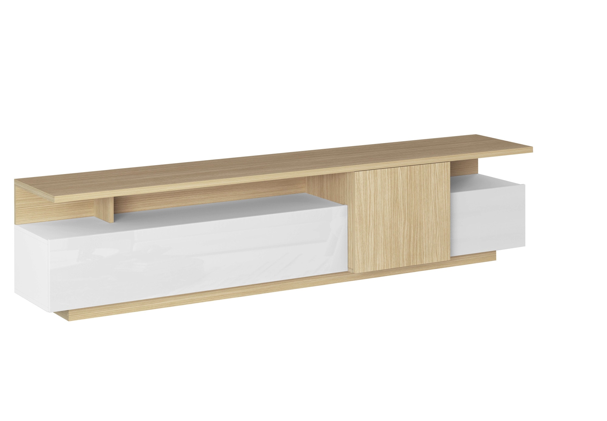 GOODproduct Table basse »Lowboard ETHOS,Lowboard,TV-Kommode,TV-Möbel,TV-Bank« 1 cuis tlg. Avec deux portes tournantes, une porte battante et deux compartiments ouverts, L.210 cm