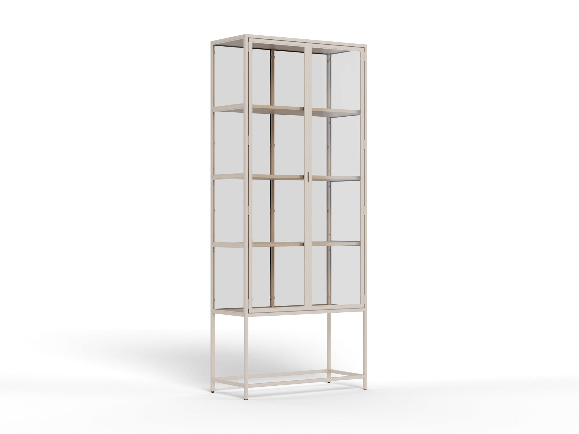 ACTONA GROUP Glasvitrine »Seaford, Vitrine« Vitrine, grauer Stahl, Oberboden und 4 Einlegeböden, 77x 35 x 185,6 cm