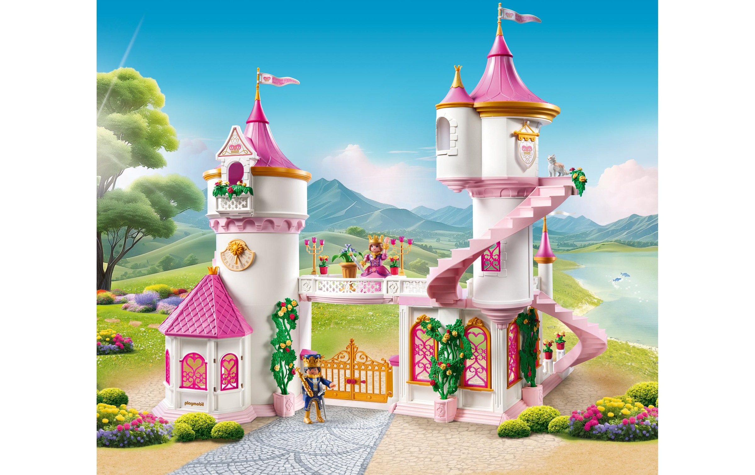 Playmobil® Spielbausteine »Princess Magic Prinzessinnenschloss mit Königspaar 71845«, (422 St.)