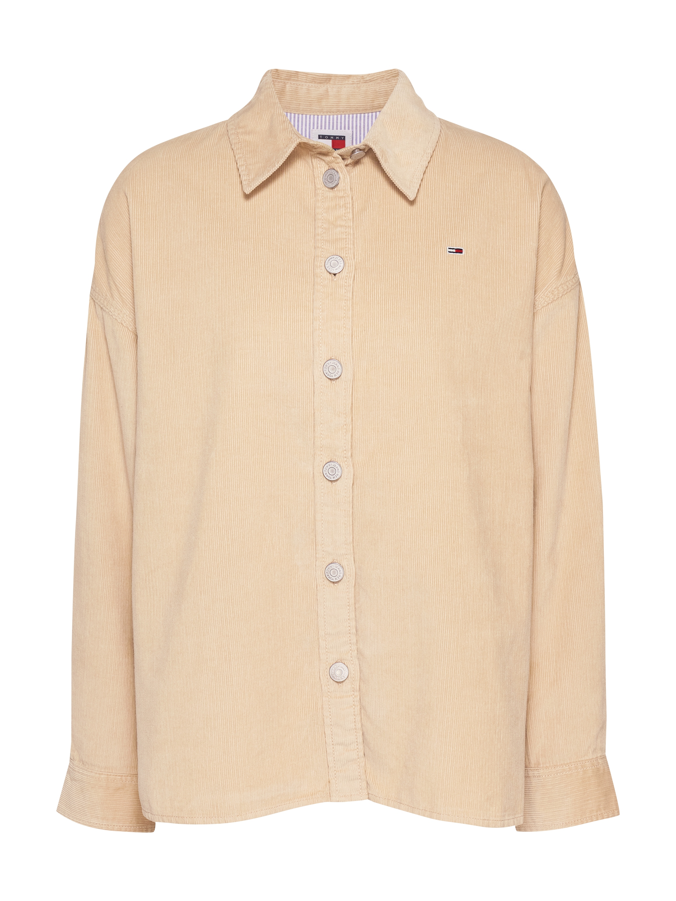 Tommy Jeans Outdoorbluse »TJW FINE CORD OVERSHIRT«, aus Feincord, Logo-Flag