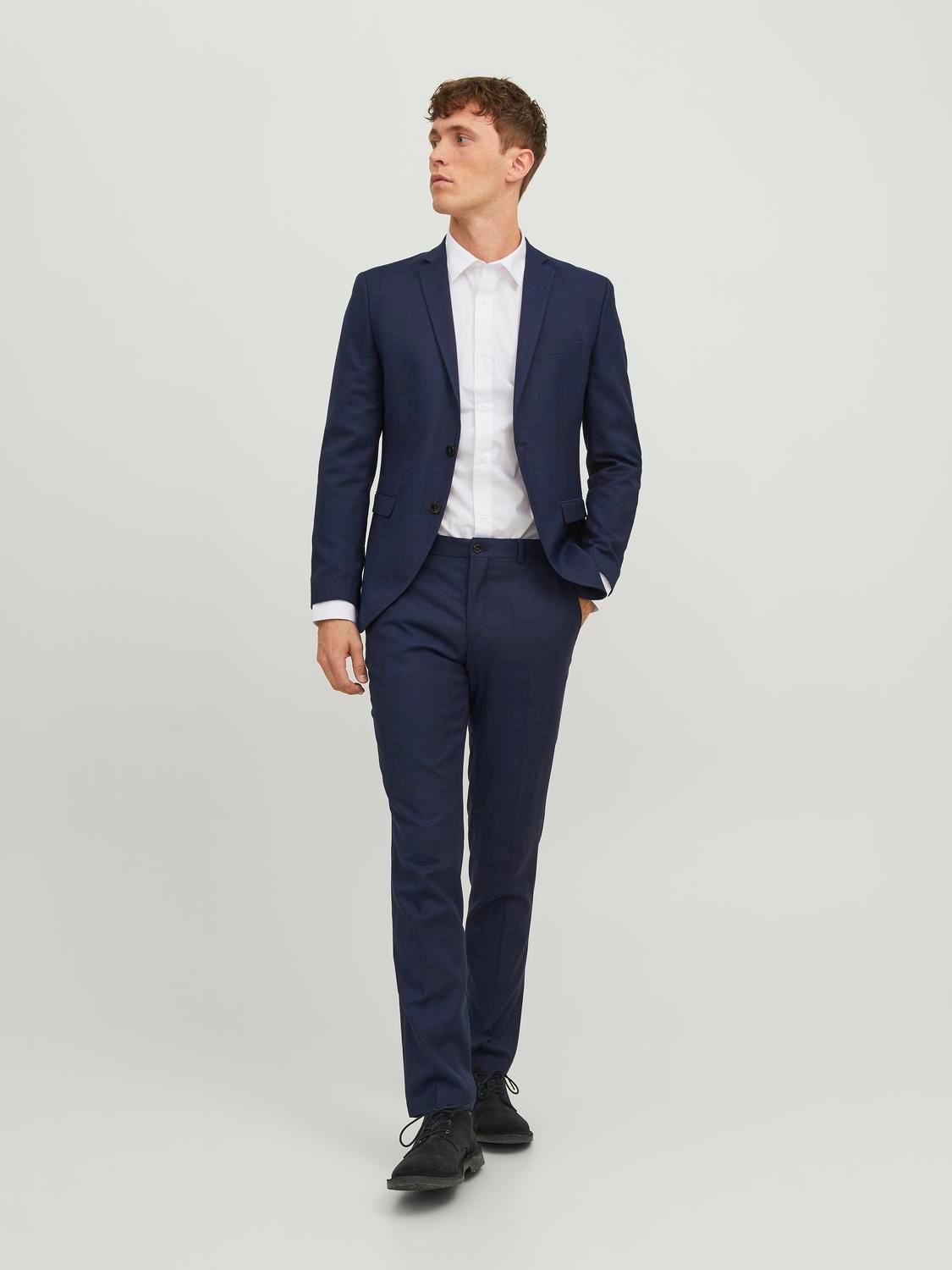 Jack & Jones Chemise à manches longues »JJJOE SHIRT LS PLAIN« Mélange de matières, coupe slim
