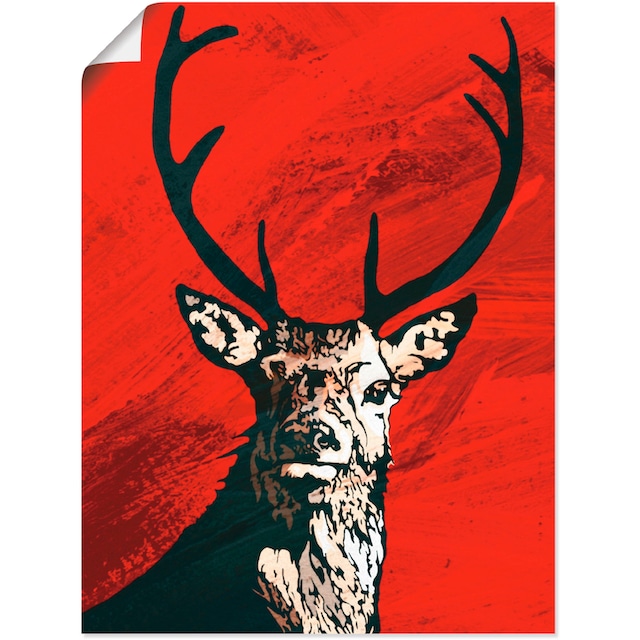 Artland Wandbild »Hirsch«, Wildtiere, (1 St.), als Leinwandbild,  Wandaufkleber oder Poster in versch. Grössen à bas prix