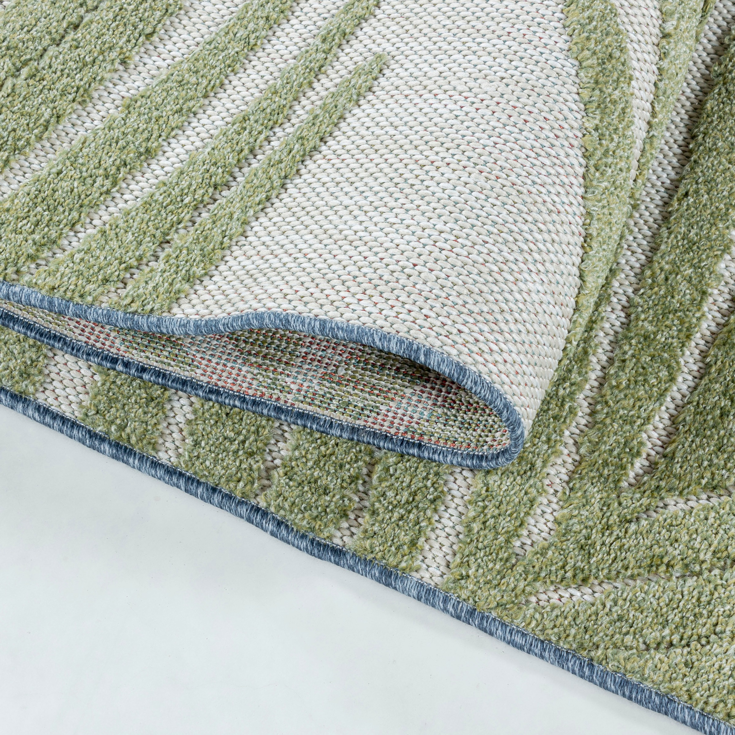 Ayyildiz Teppiche Teppich »BAHAMA 5155«, rechteckig, 8 mm Höhe, Läufer, Flachflor mit Hoch-Tief-Struktur, In-und Outdoor geeignet