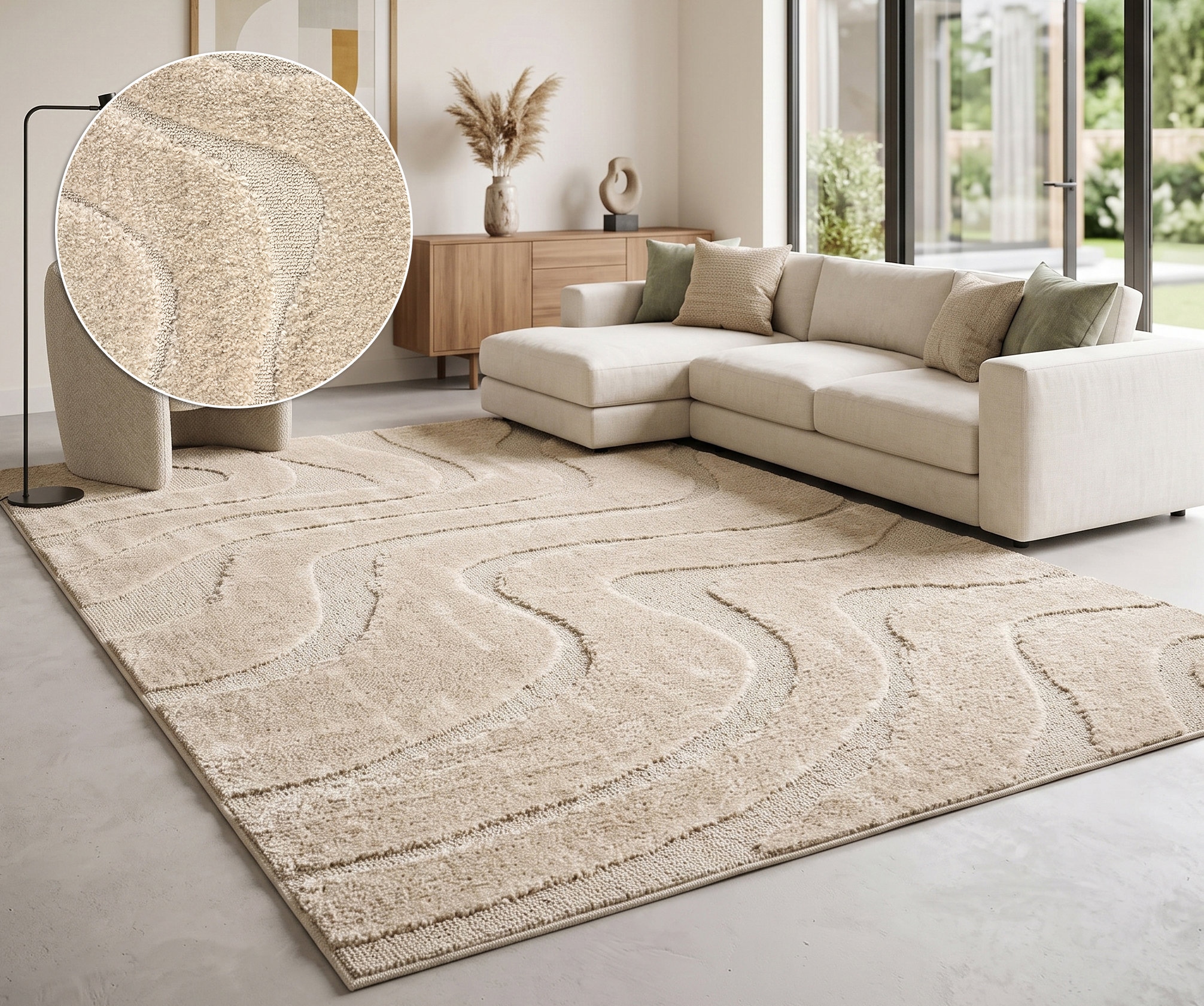 GOODproduct Teppich »Flowa, Wellenmuster, Hoch-Tief« rechteckig 20 mm Höhe Modernes Design, 3D Optik, Designteppich, Wohnzimmer