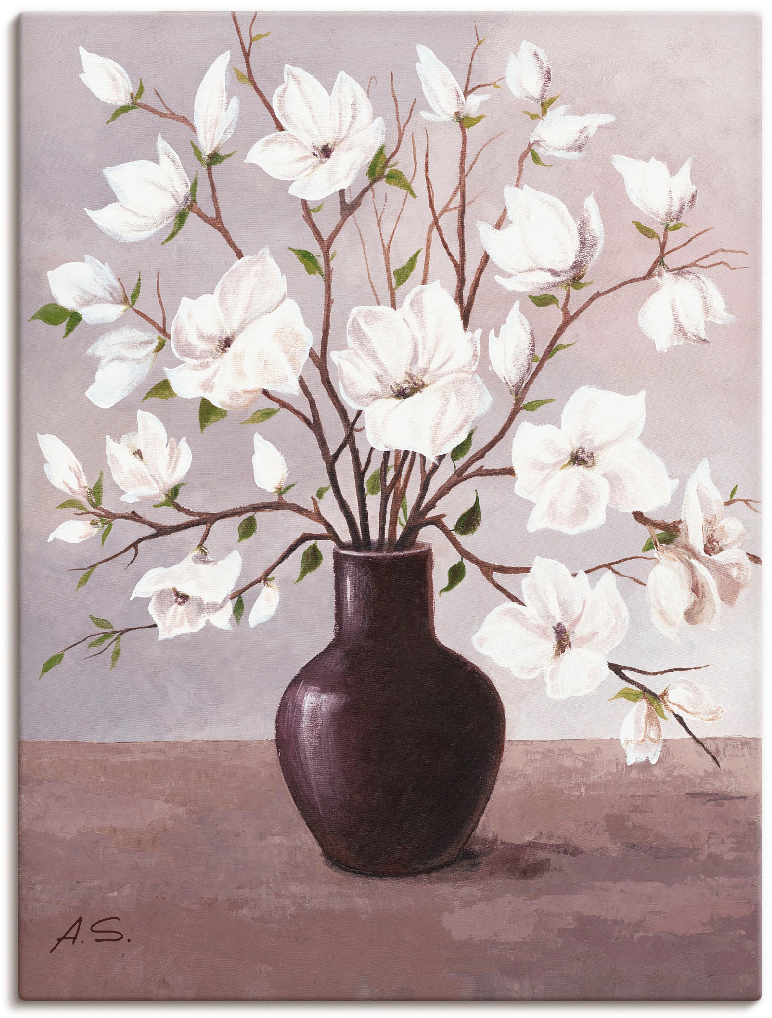 Image of Artland Leinwandbild "Magnolien" Blumen 1 Stk. tlg. auf Holzrahmen gespannt