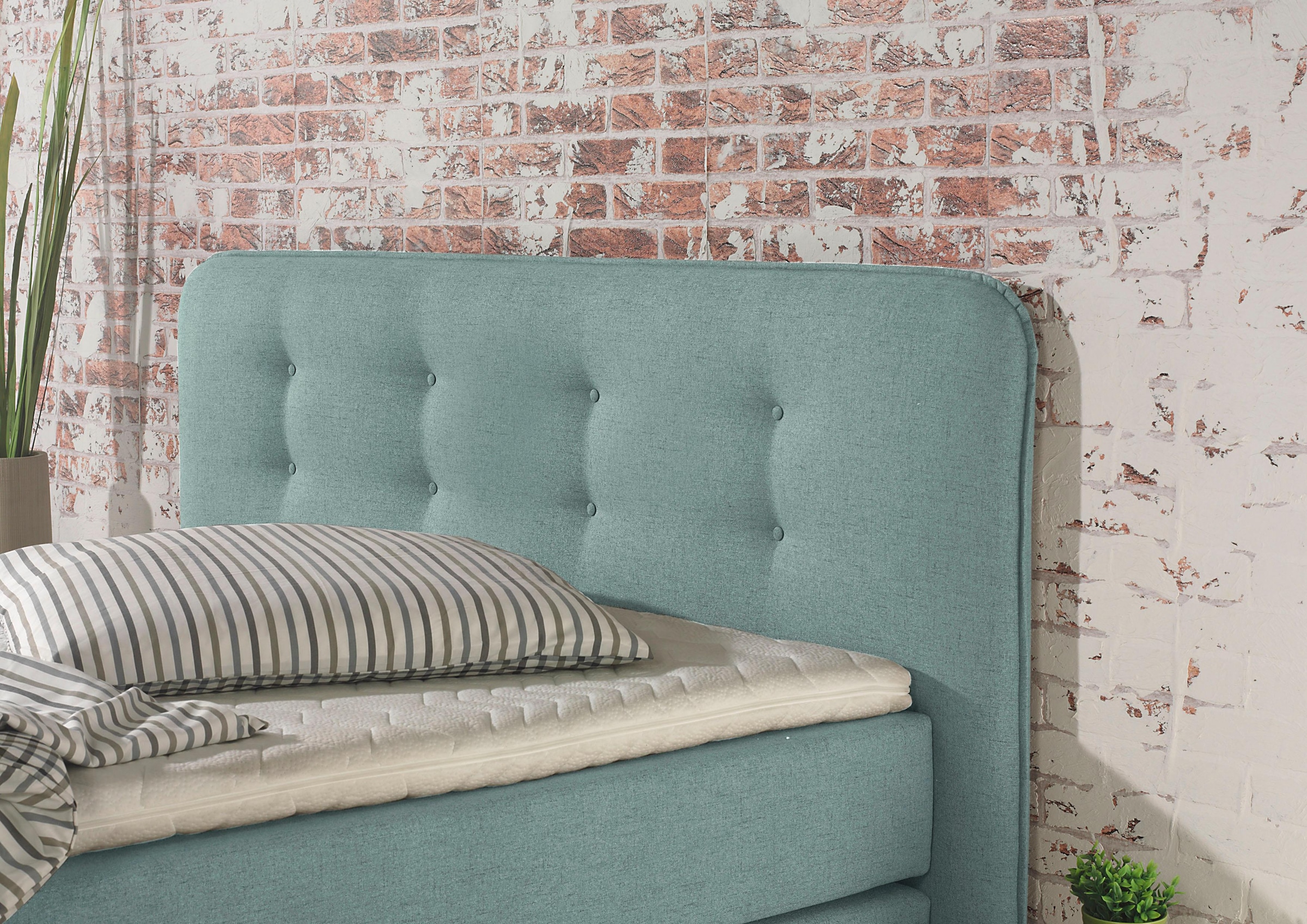 Home affaire Boxspringbett »Cecina« in 5 Breiten, 3 Ausführungen, 2 Härtegrade, Knopfheftung, Topper