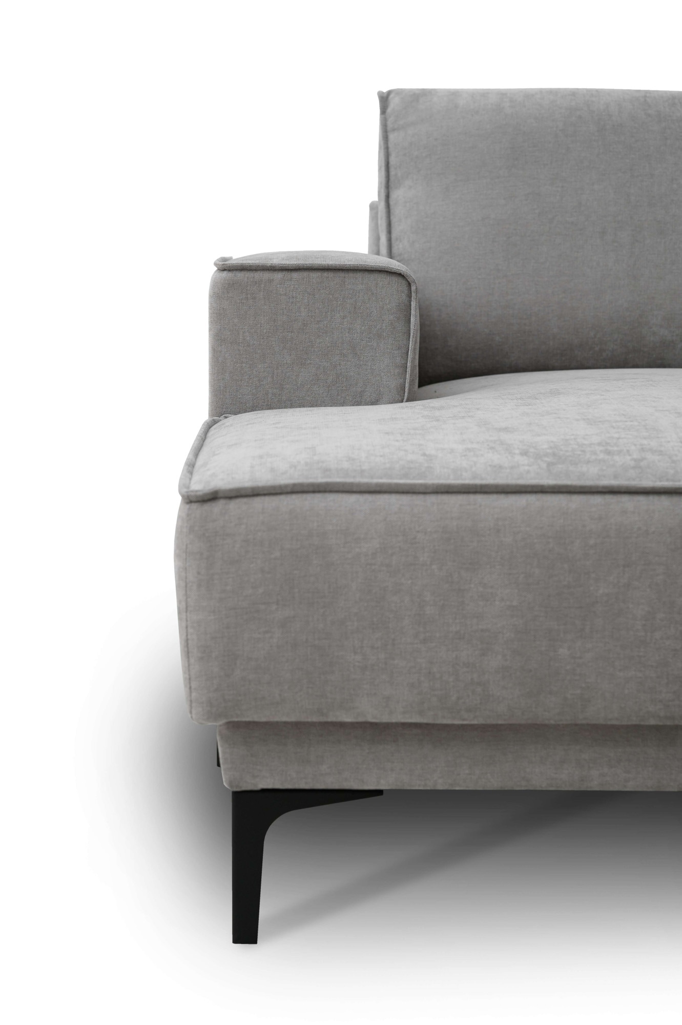 Places of Style Wohnlandschaft »XXL Sofa Oland, Struktur, Flachgewebe, Luxus-Microfaser, Boucle«, U-Form, 342 cm, Wellenunterfederung, Skandi-Design, Metallfüsse