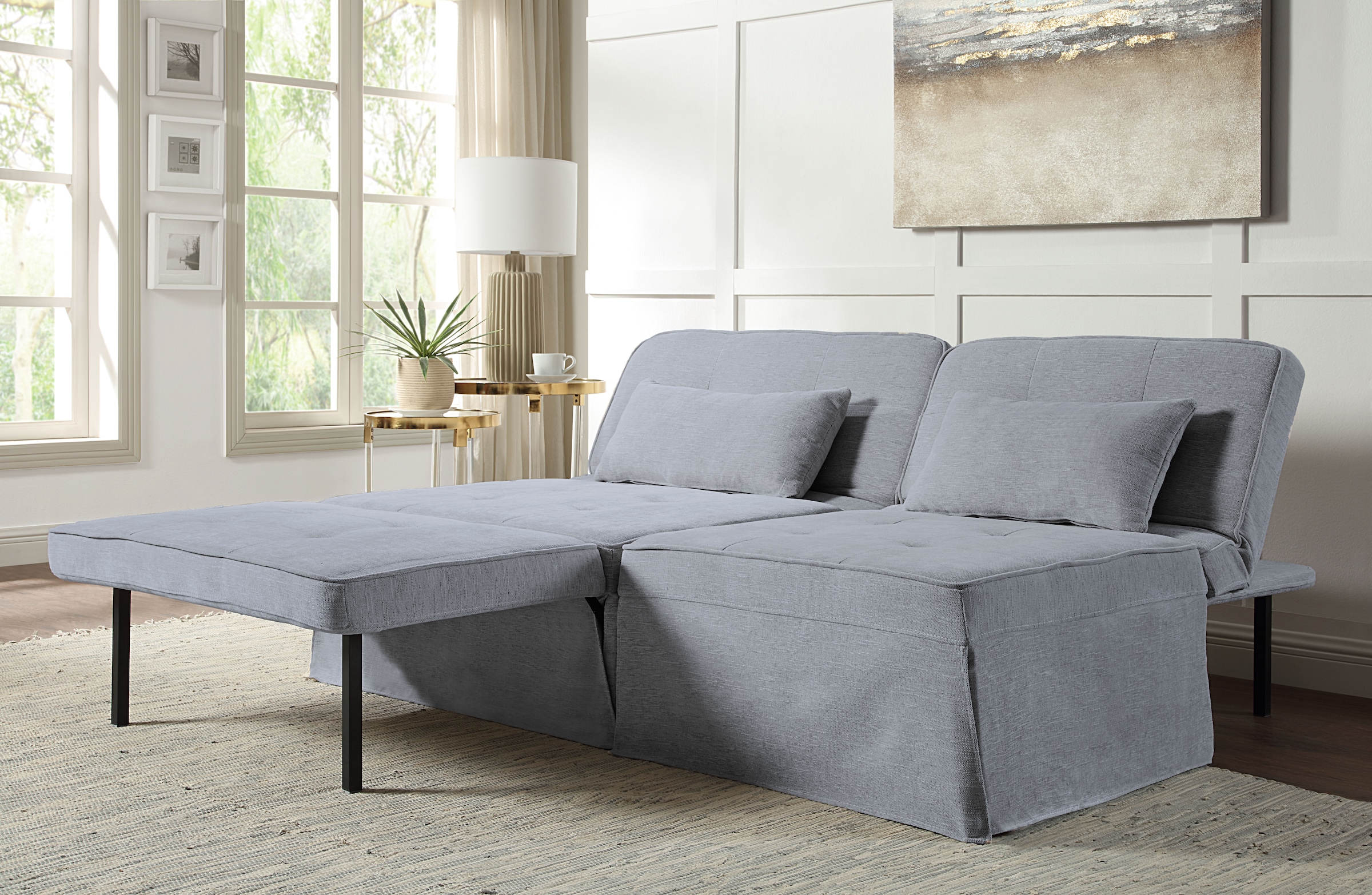 ATLANTIC home collection Schlafsofa Finn, wandelbar zum Loungesessel, Relaxliege und Gästebett, inkl. Kissen